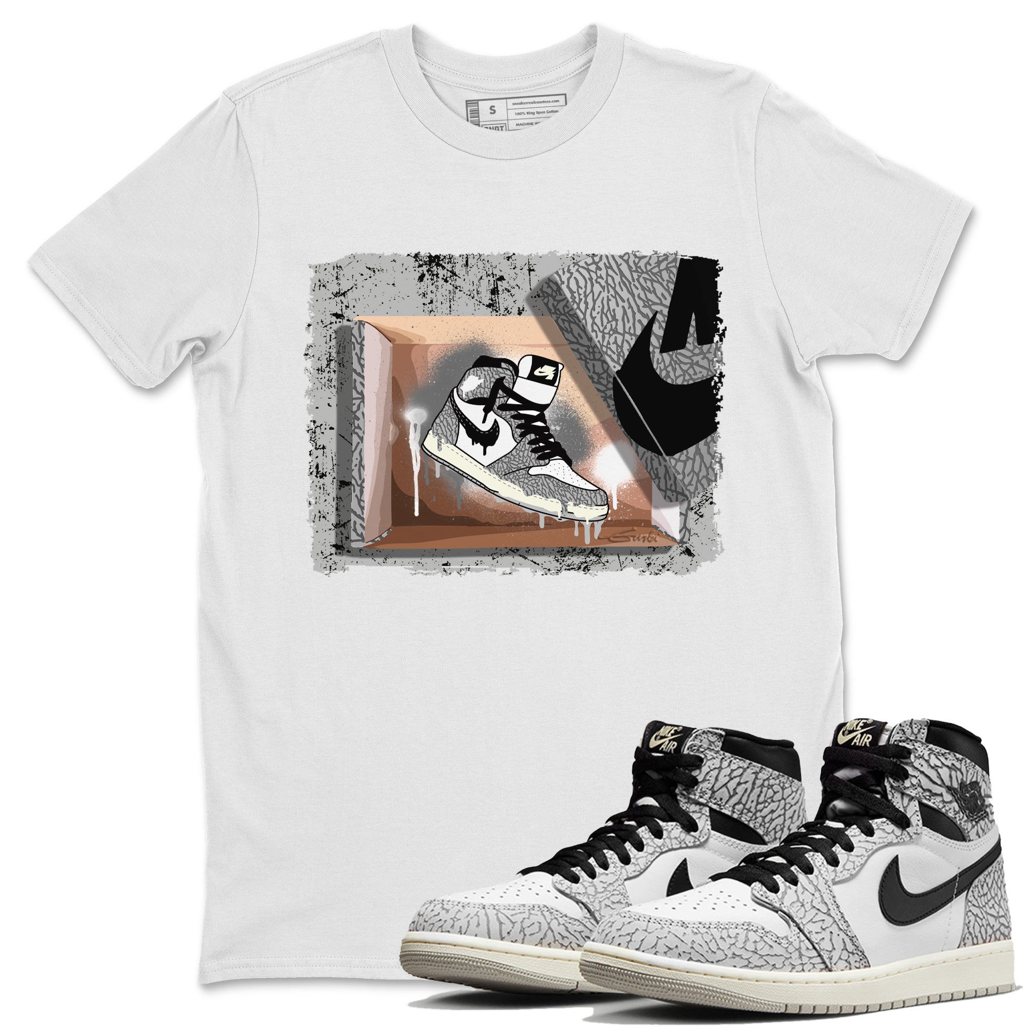 New Kicks Unisex Tops - Air Jordan 1 White Cement