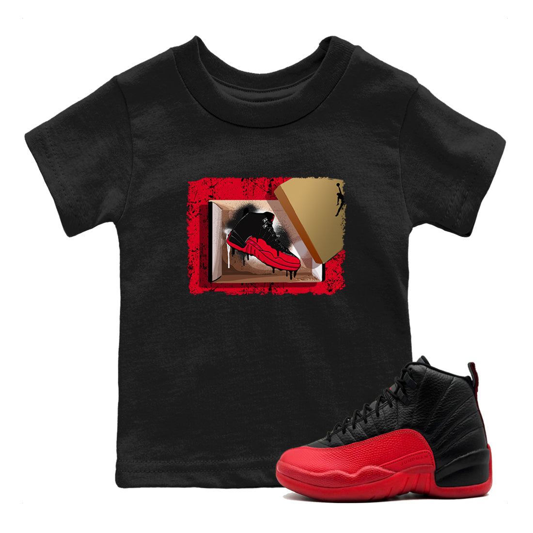 New Kicks snkmatch Tees Kids - Air Jordan 12 Flu Game