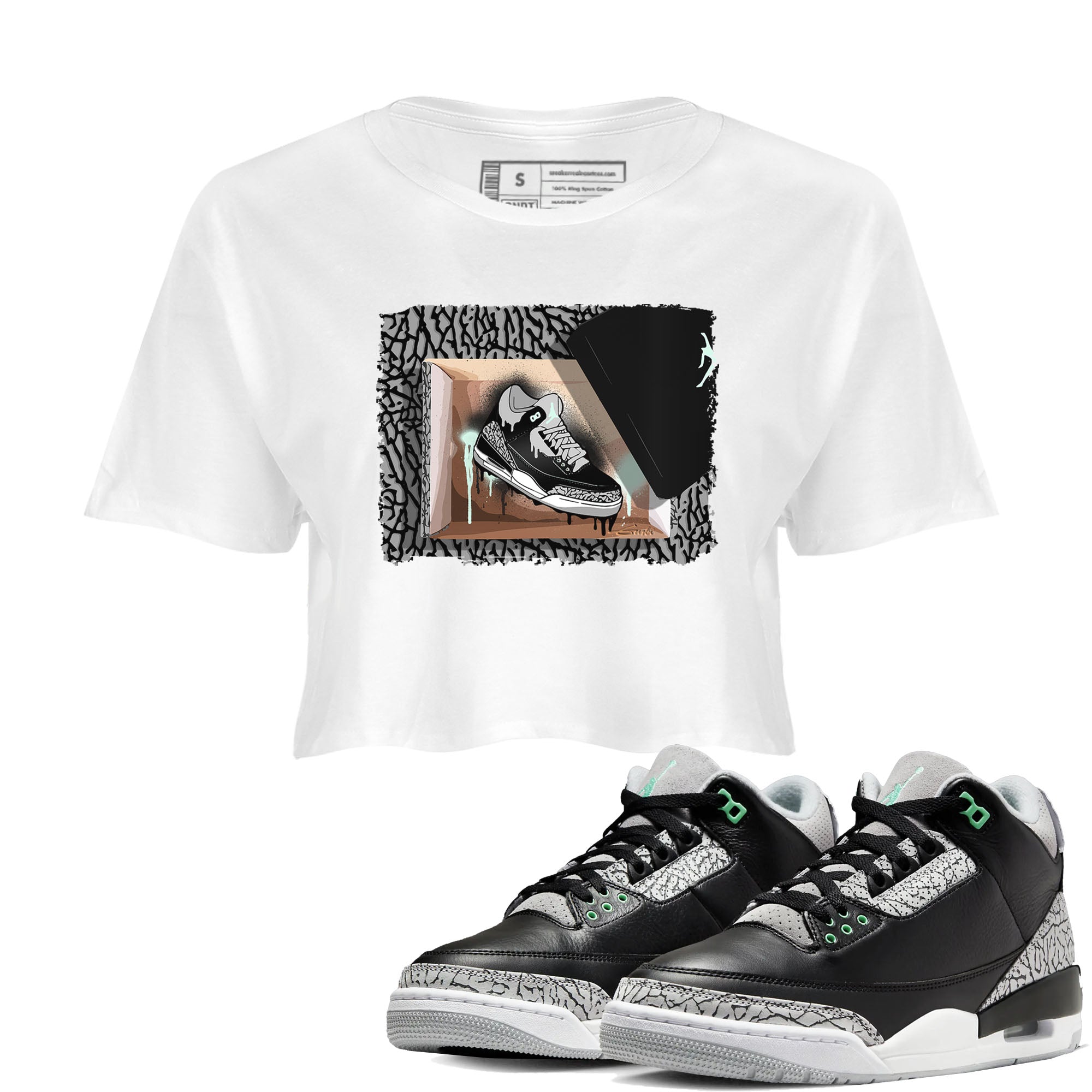 New Kicks snkmatch Women's Top - Air Jordan 3 Green Glow
