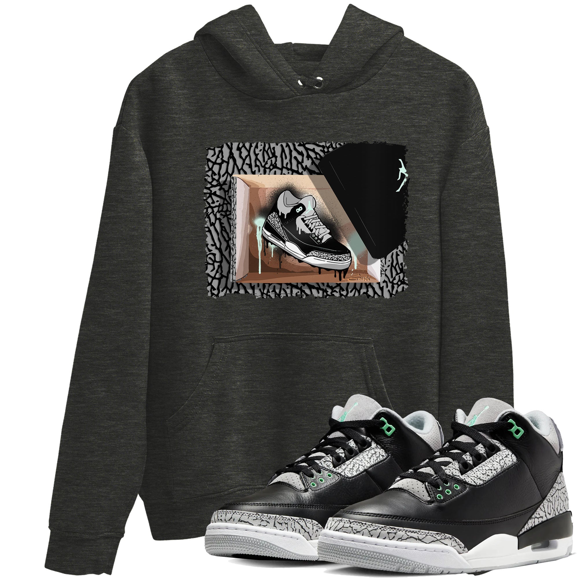 New Kicks snkmatch Tees - Air Jordan 3 Green Glow