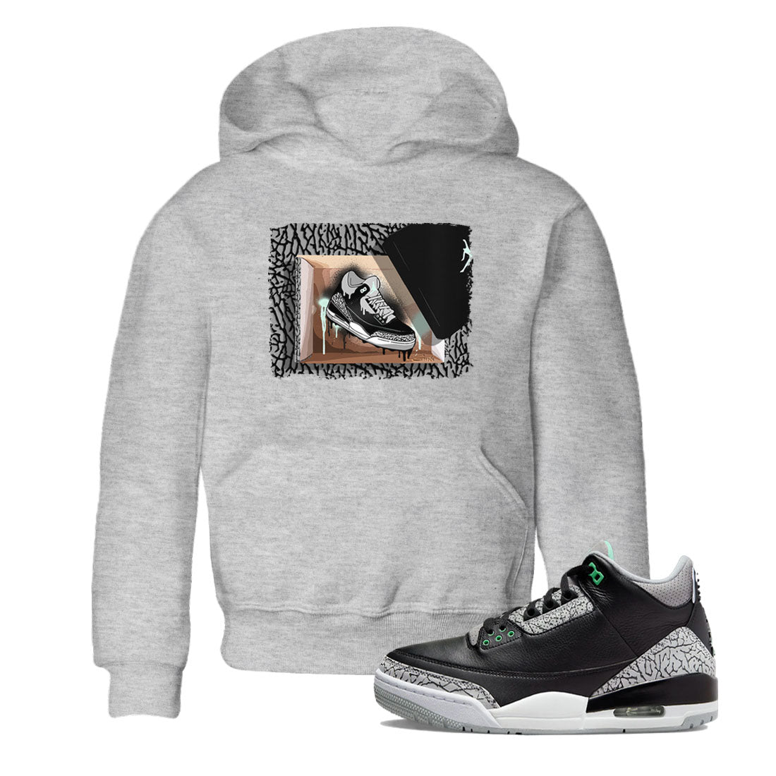New Kicks snkmatch Tees Kids - Air Jordan 3 Green Glow