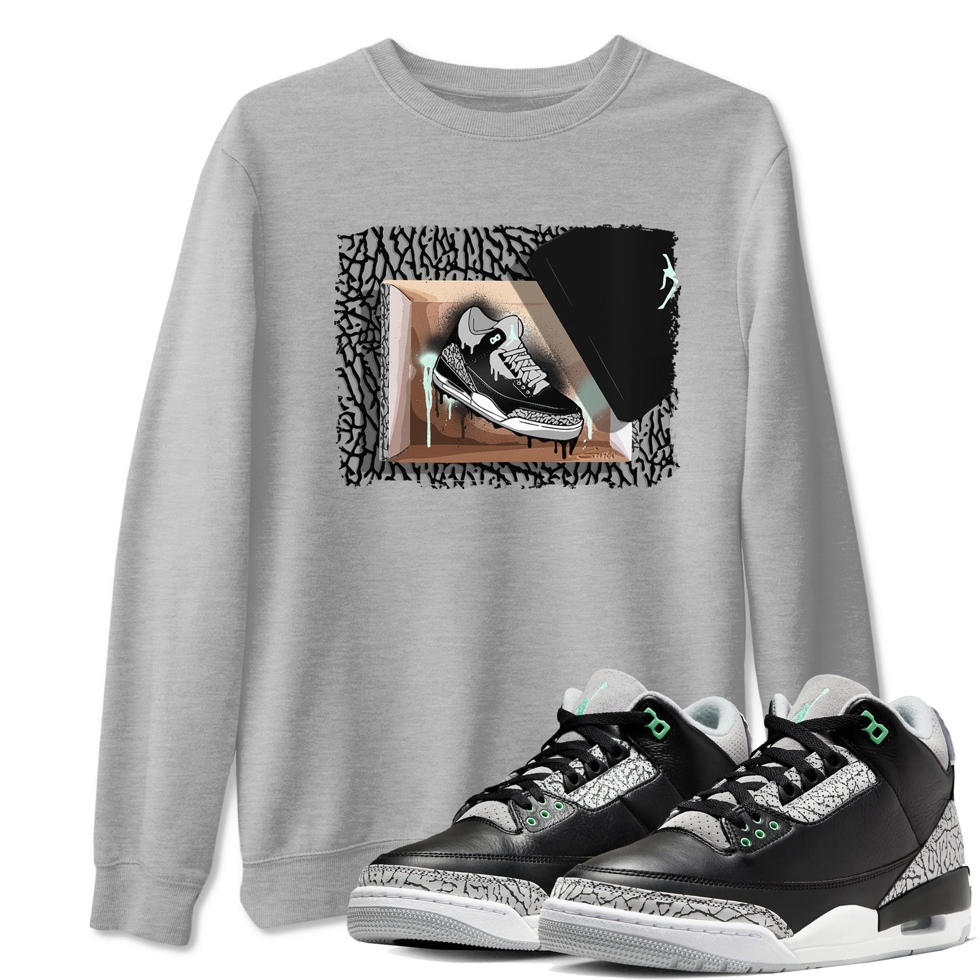 New Kicks snkmatch Tees - Air Jordan 3 Green Glow