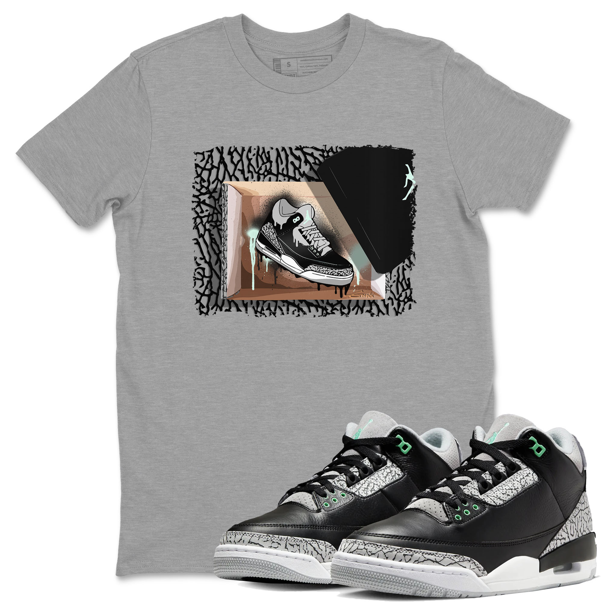New Kicks snkmatch Tees - Air Jordan 3 Green Glow