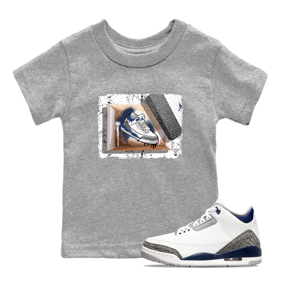 New Kicks snkmatch Tees Kids - Air Jordan 3 Midnight Navy 2023
