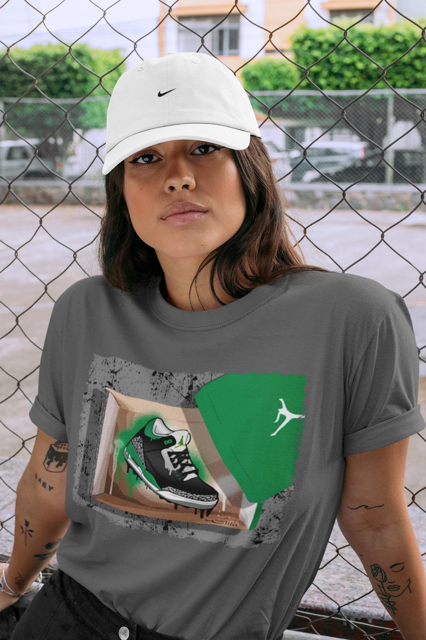 New Kicks Unisex Tops - Air Jordan 3 Pine Green
