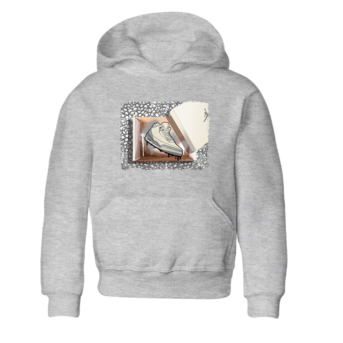 New Kicks snkmatch Tees Kids - Air Jordan 3 Sail and Cement Grey