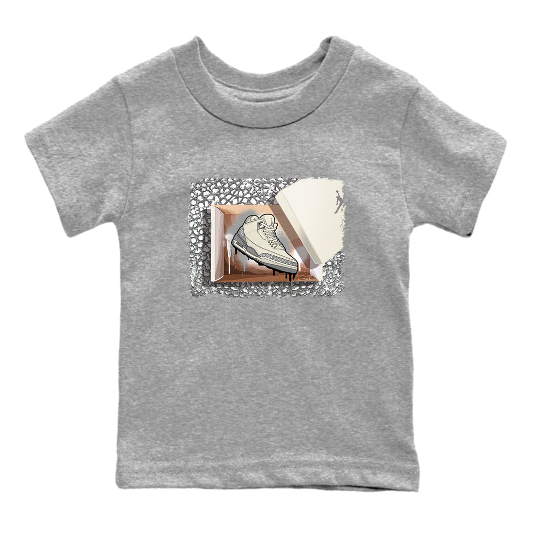 New Kicks snkmatch Tees Kids - Air Jordan 3 Sail and Cement Grey