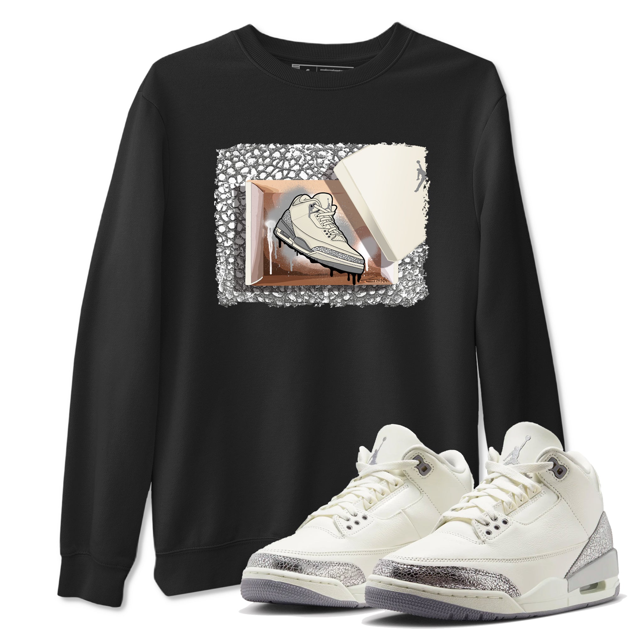 New Kicks snkmatch Tees - Air Jordan 3 Sail and Cement Grey