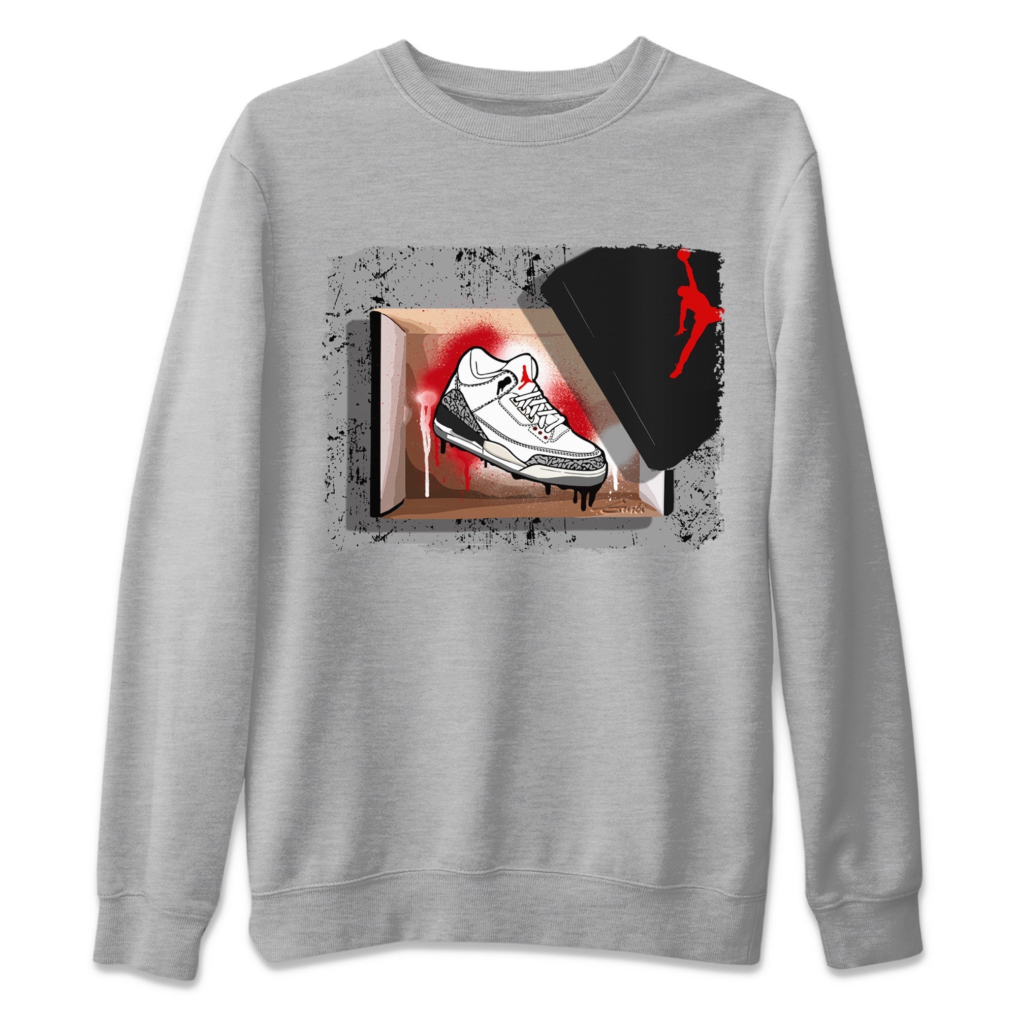 New Kicks Unisex Tops - Air Jordan 3 White Cement