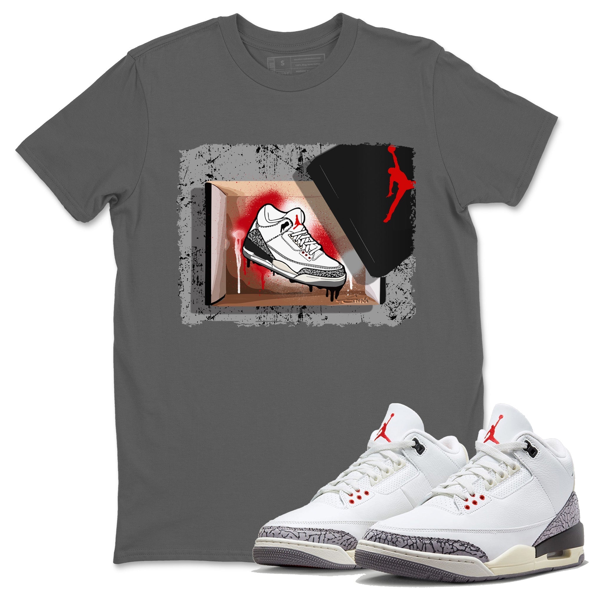 New Kicks Unisex Tops - Air Jordan 3 White Cement