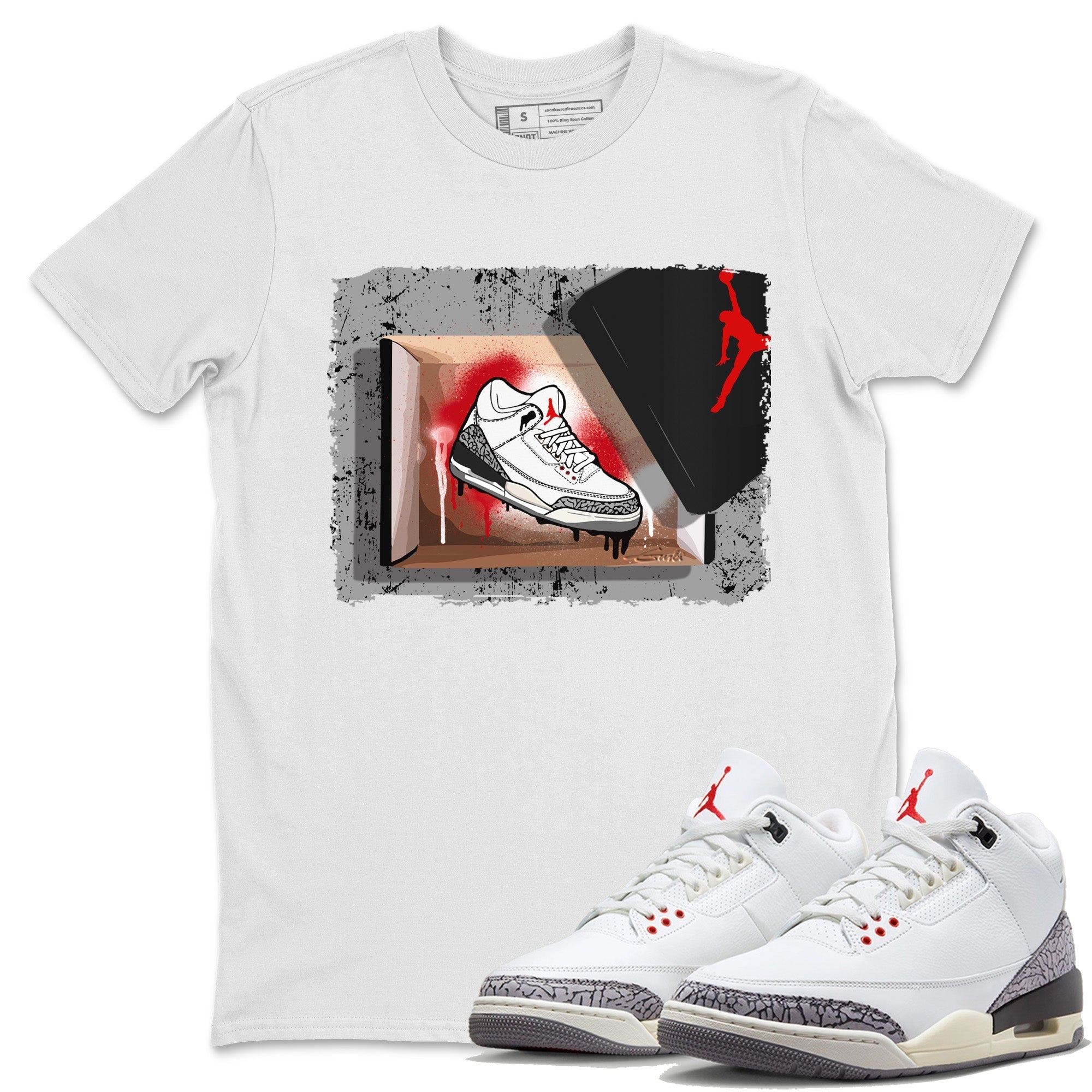 New Kicks Unisex Tops - Air Jordan 3 White Cement