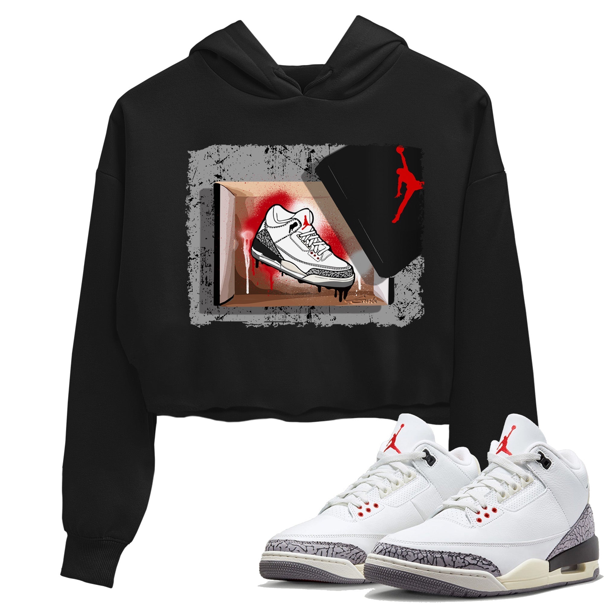 New Kicks Women's Tops - Air Jordan 3 White Cement