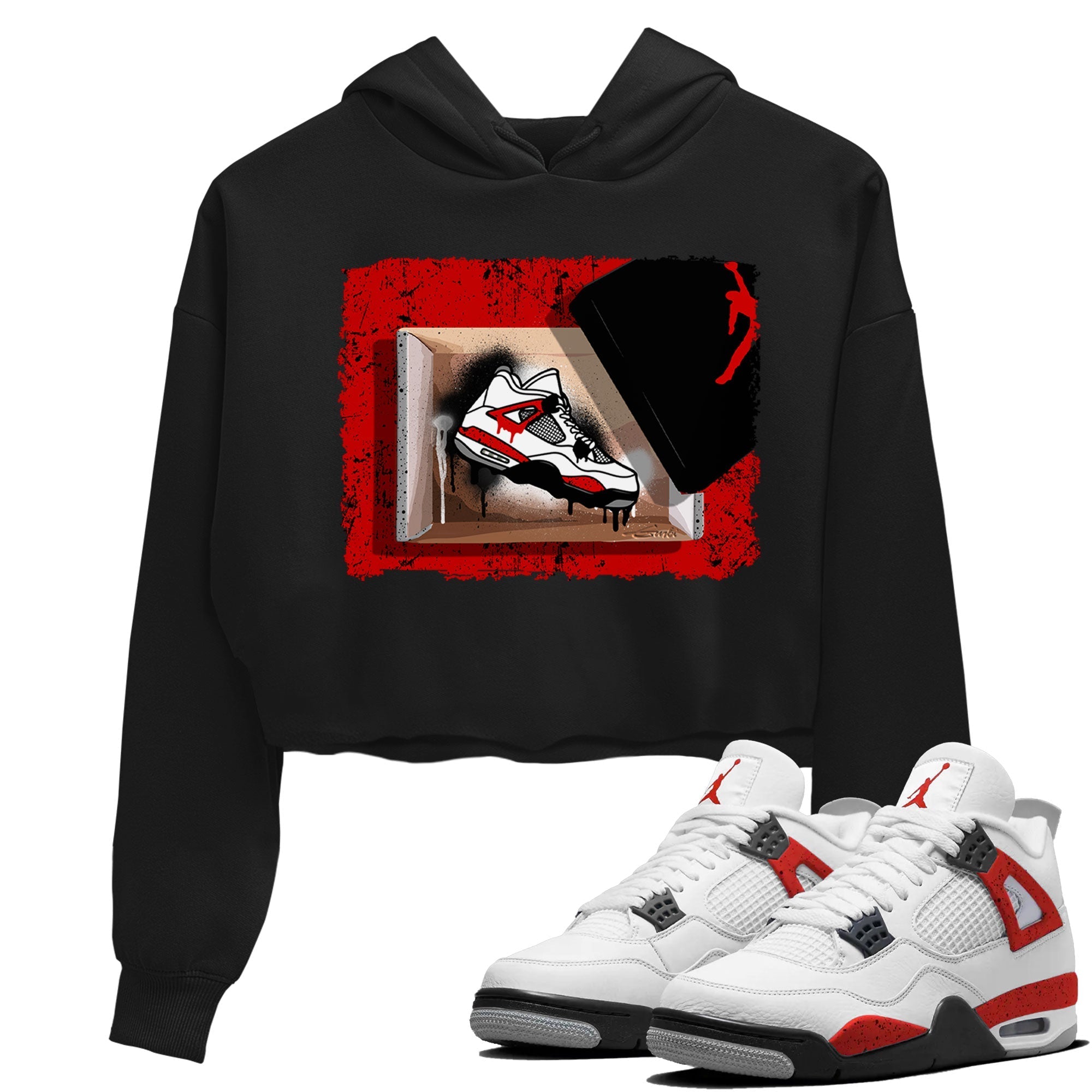 New Kicks snkmatch Women's Top - Air Jordan 4 Red Cement