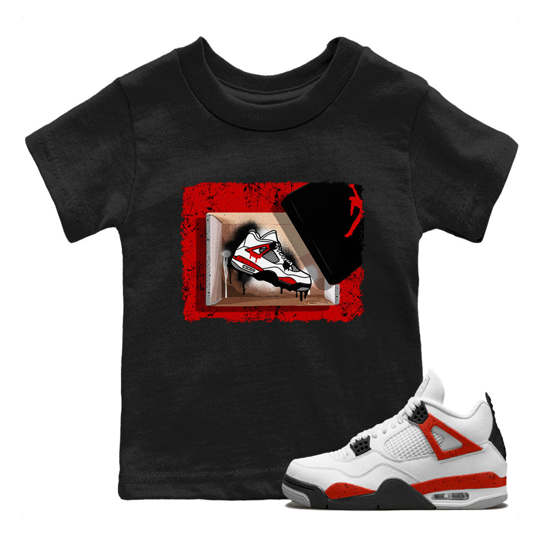 New Kicks snkmatch Tee Kids - Air Jordan 4 Red Cement
