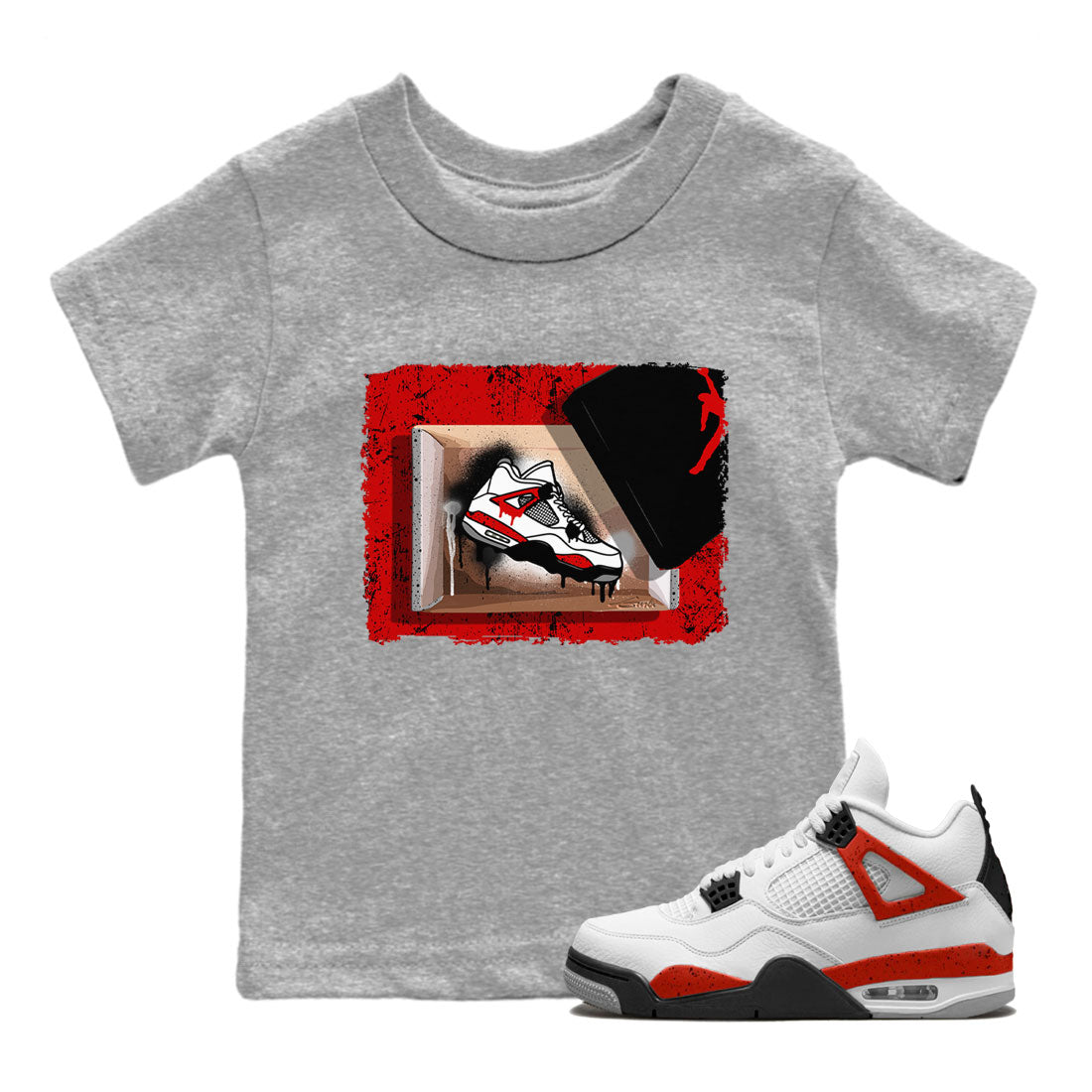 New Kicks snkmatch Tee Kids - Air Jordan 4 Red Cement