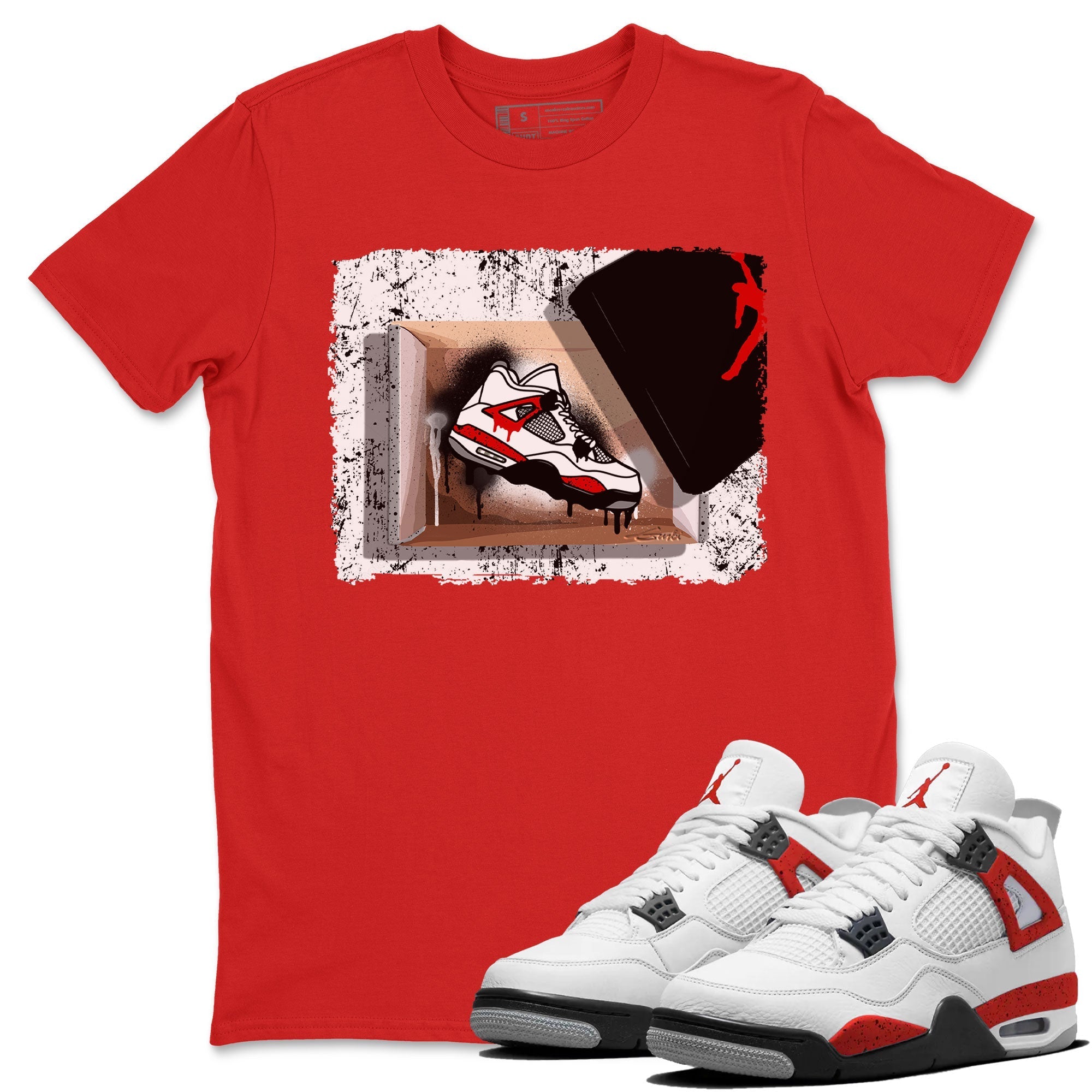 New Kicks snkmatch Tee - Air Jordan 4 Red Cement