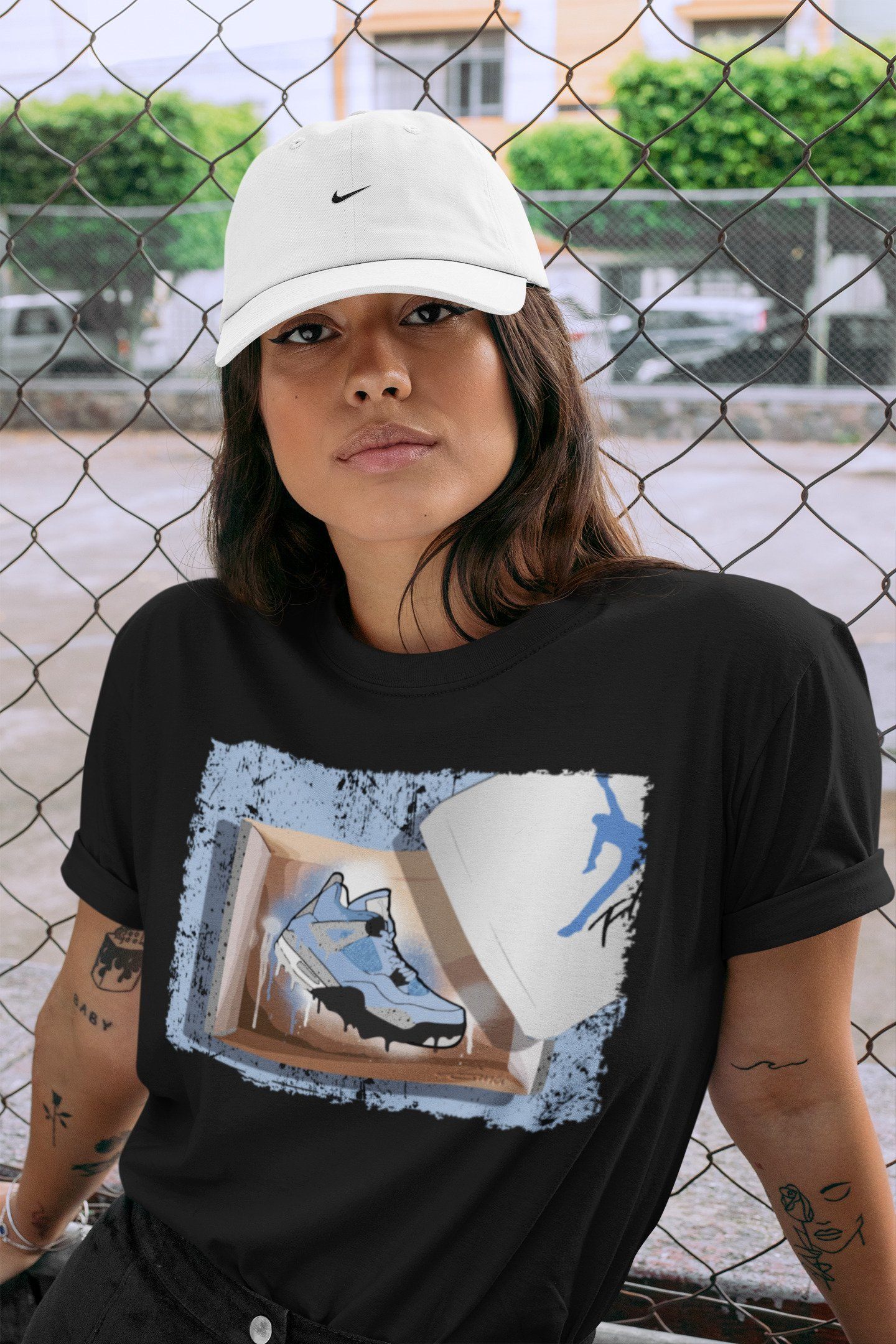 New Kicks Unisex Tops - Air Jordan 4 University Blue