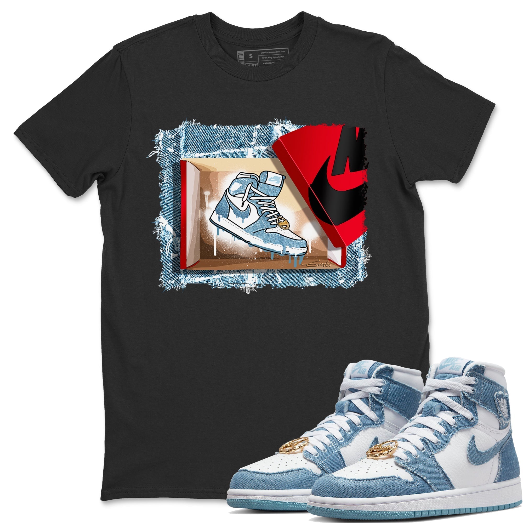 New Kicks Unisex Tops - Air Jordan 1 Denim