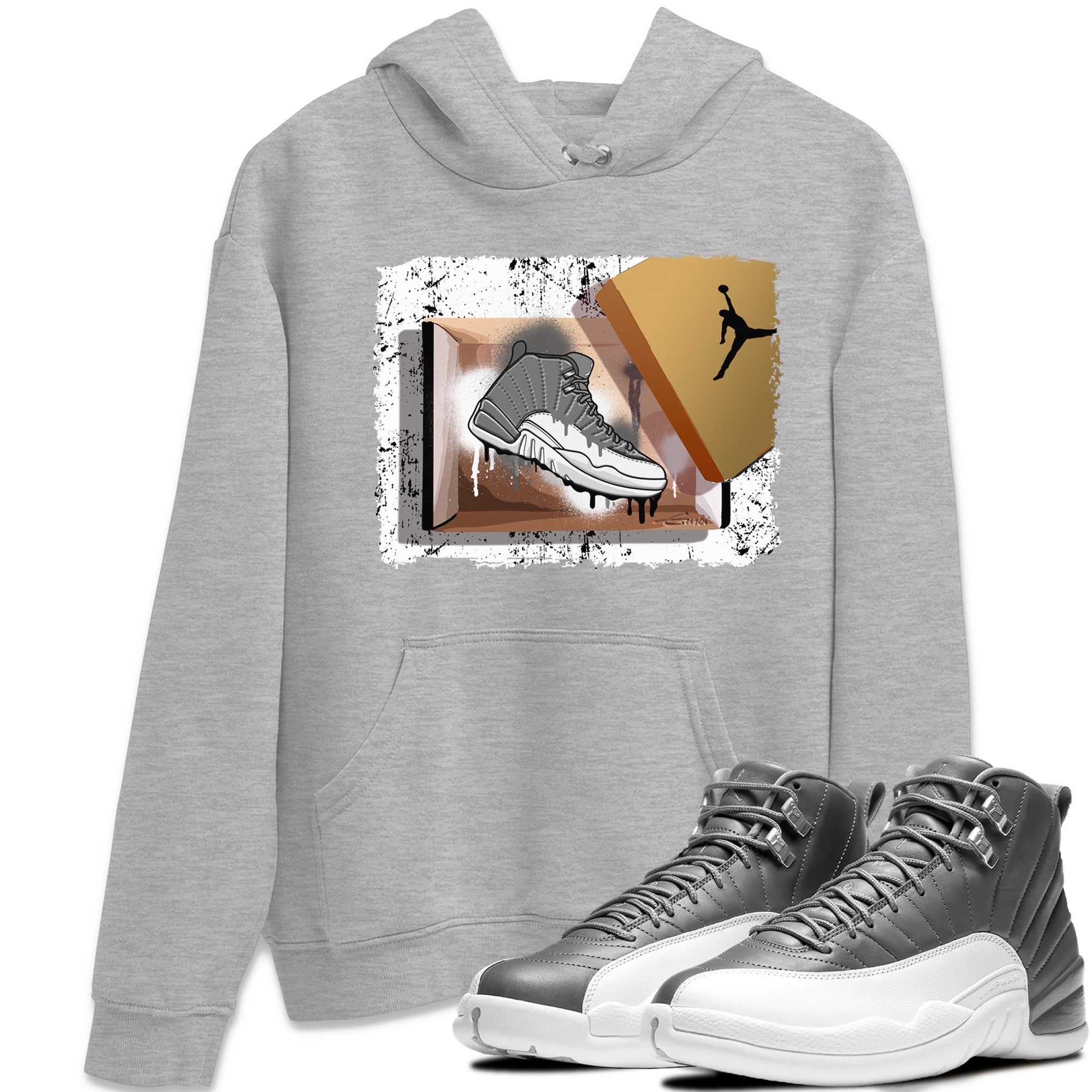 New Kicks Unisex Tops - Air Jordan 12 Stealth