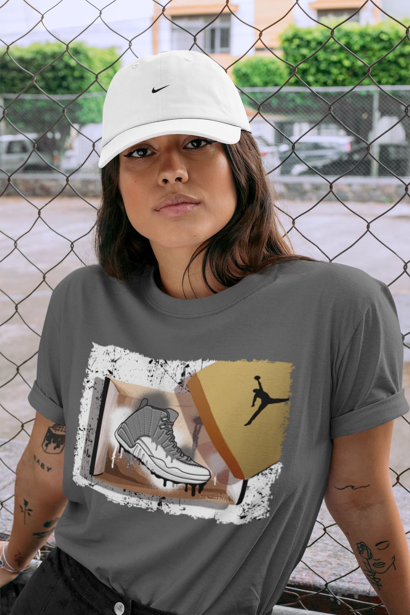 New Kicks Unisex Tops - Air Jordan 12 Stealth