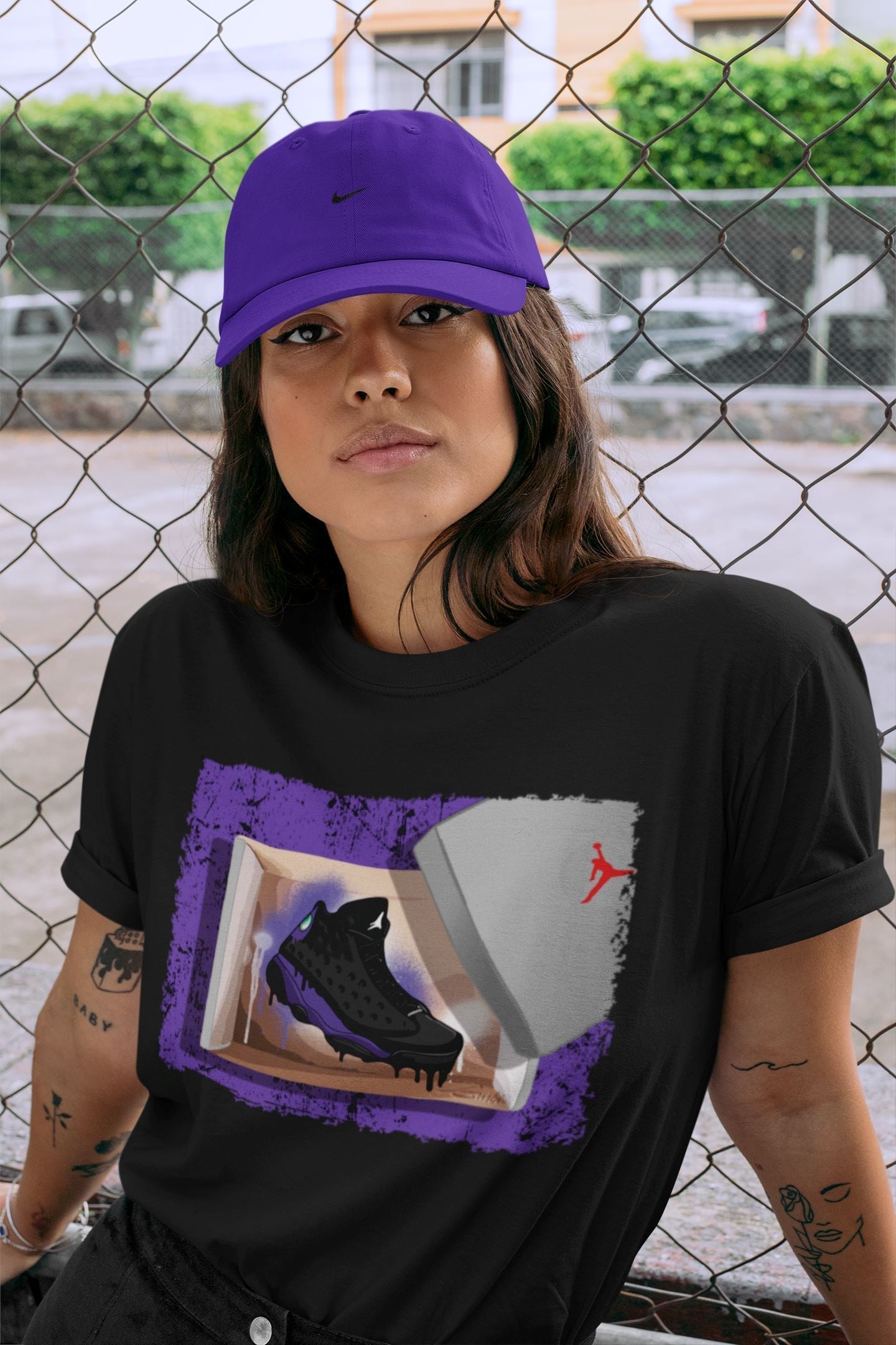 New Kicks Unisex Tops - Air Jordan 13 Court Purple