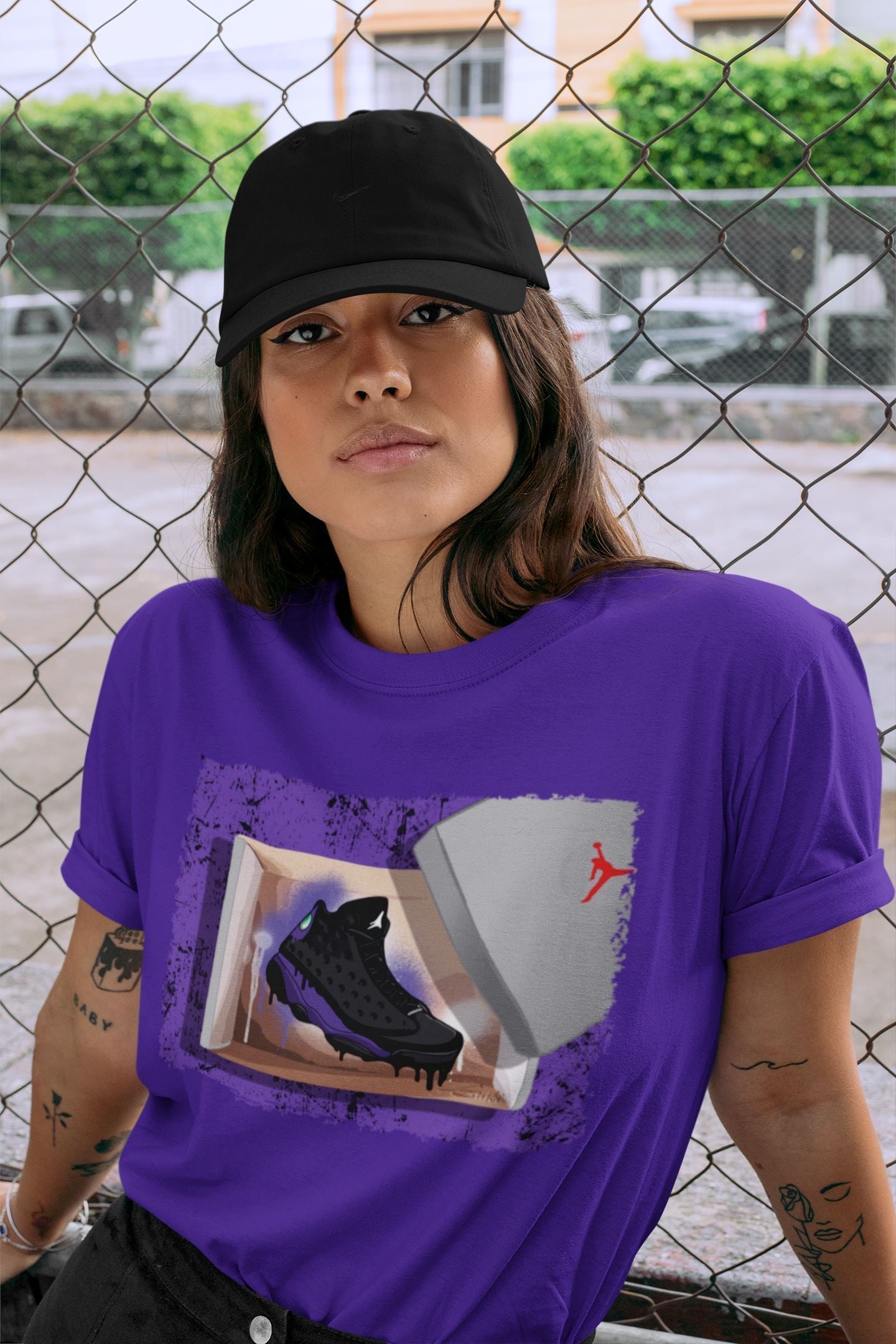 New Kicks Unisex Tops - Air Jordan 13 Court Purple
