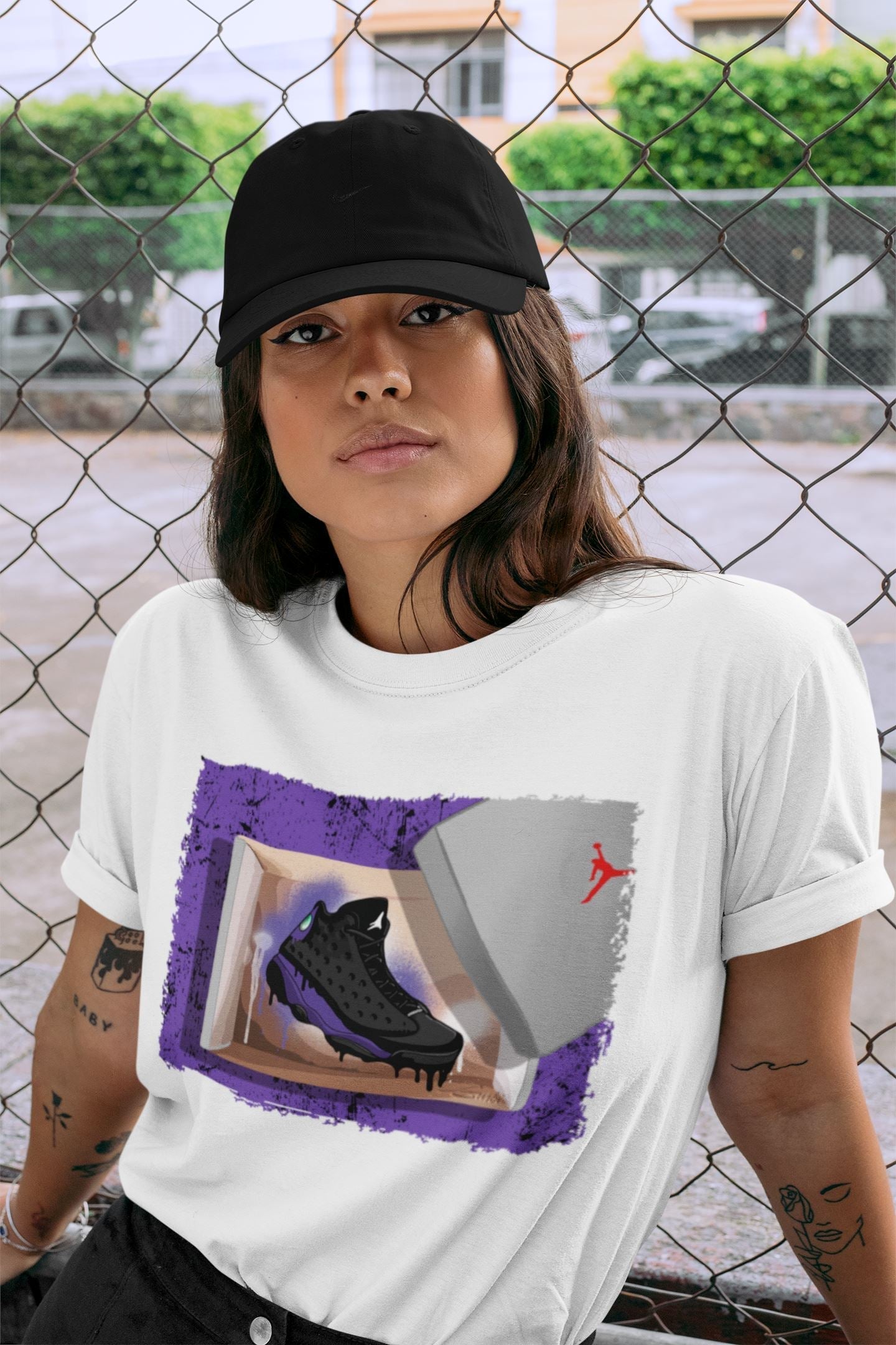 New Kicks Unisex Tops - Air Jordan 13 Court Purple