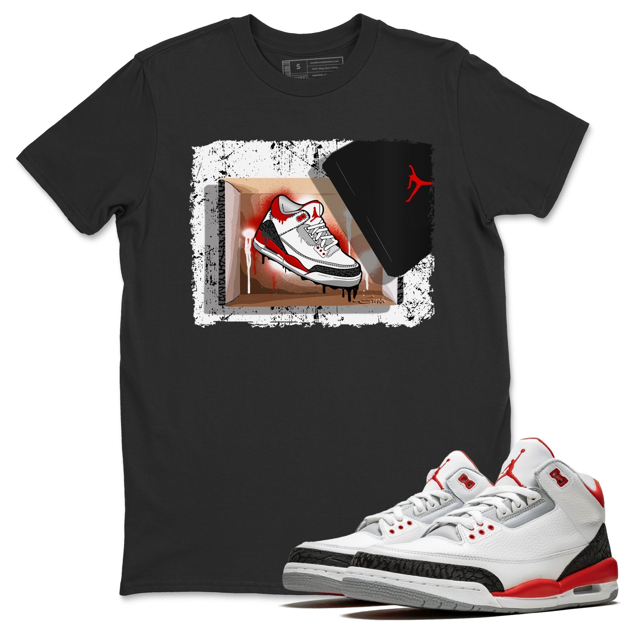 New Kicks Unisex Tops - Air Jordan 3 Fire Red