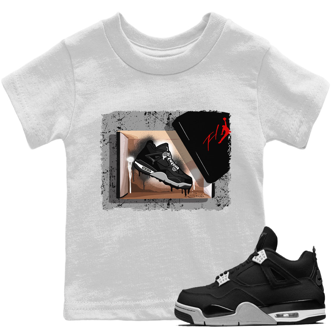 New Kicks Kids Tops - Air Jordan 4 Black Canvas
