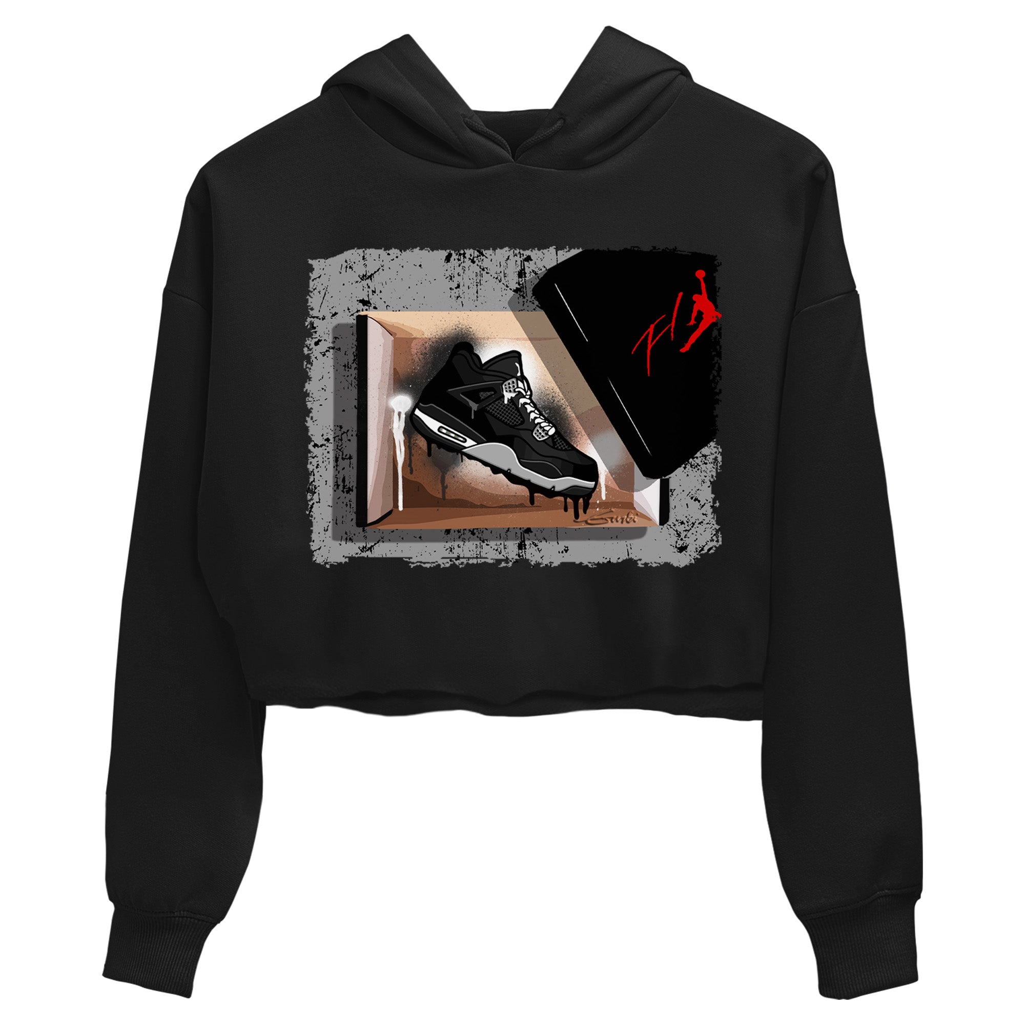 New Kicks Women's Tops - Air Jordan 4 Black Canvas