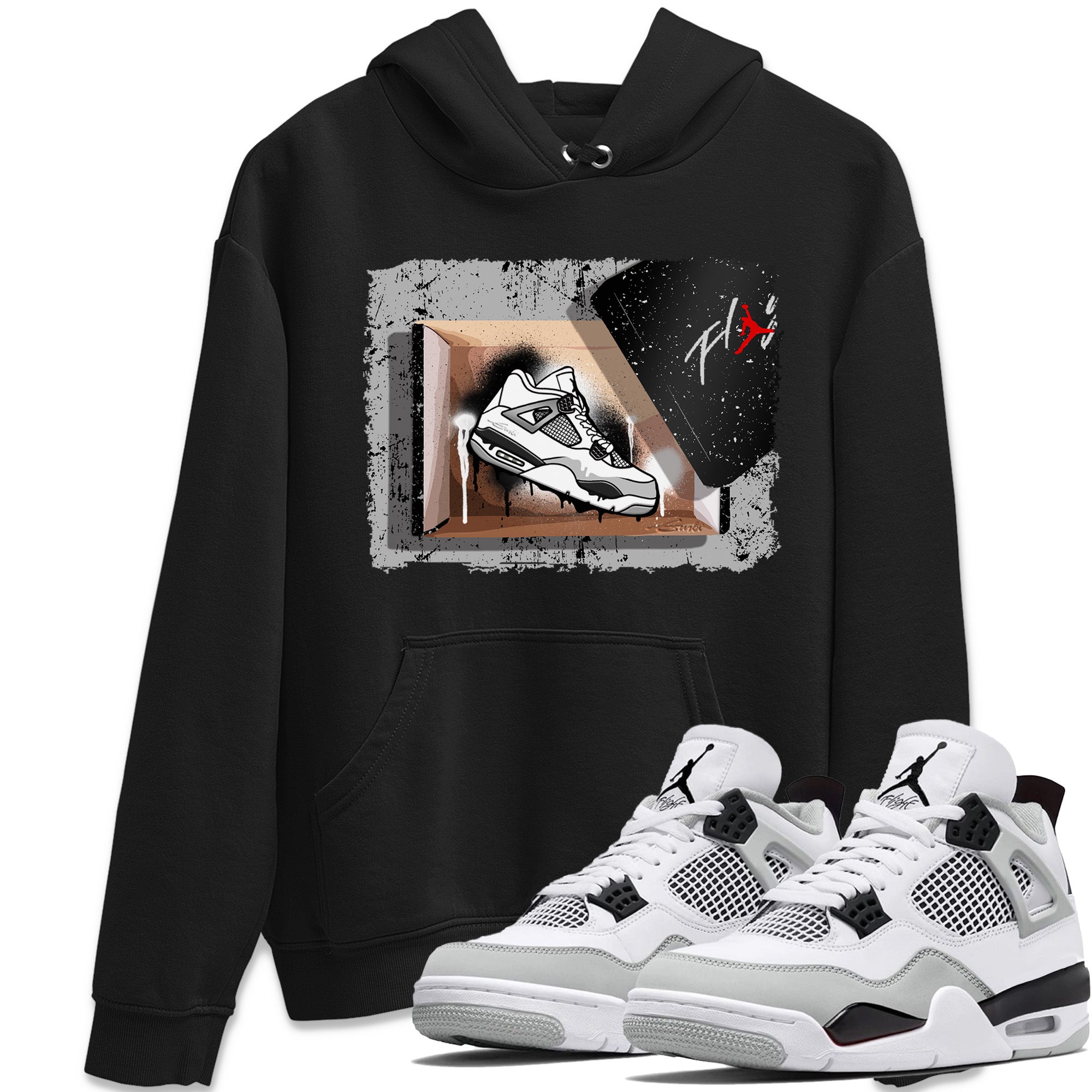 New Kicks Unisex Tops - Air Jordan 4 Military Black