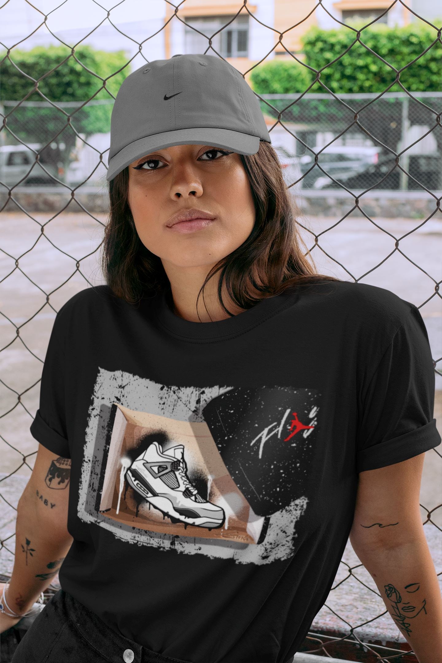 New Kicks Unisex Tops - Air Jordan 4 Military Black