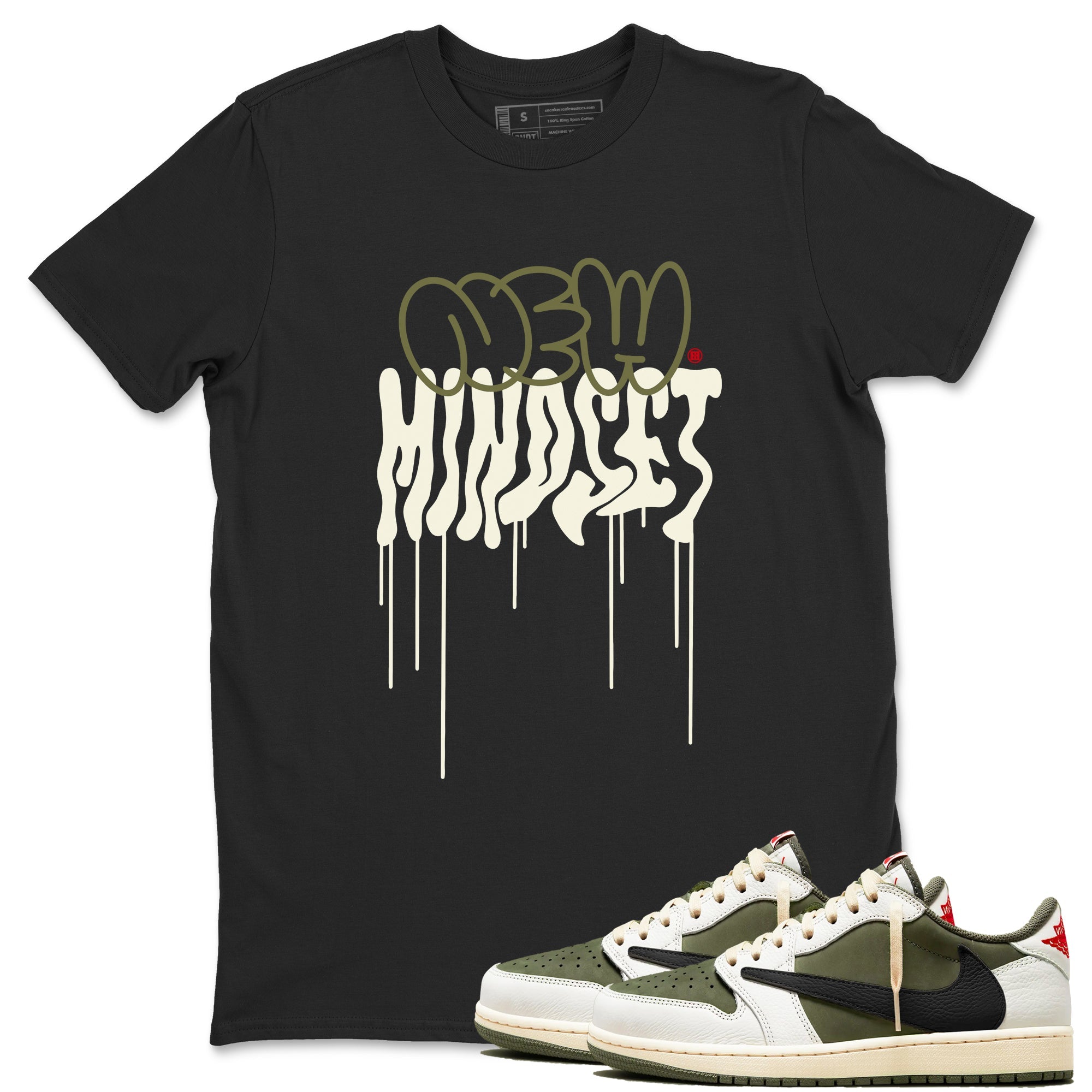 New Mindset snkmatch Tees - Air Jordan 1 Travis Scott Medium Olive