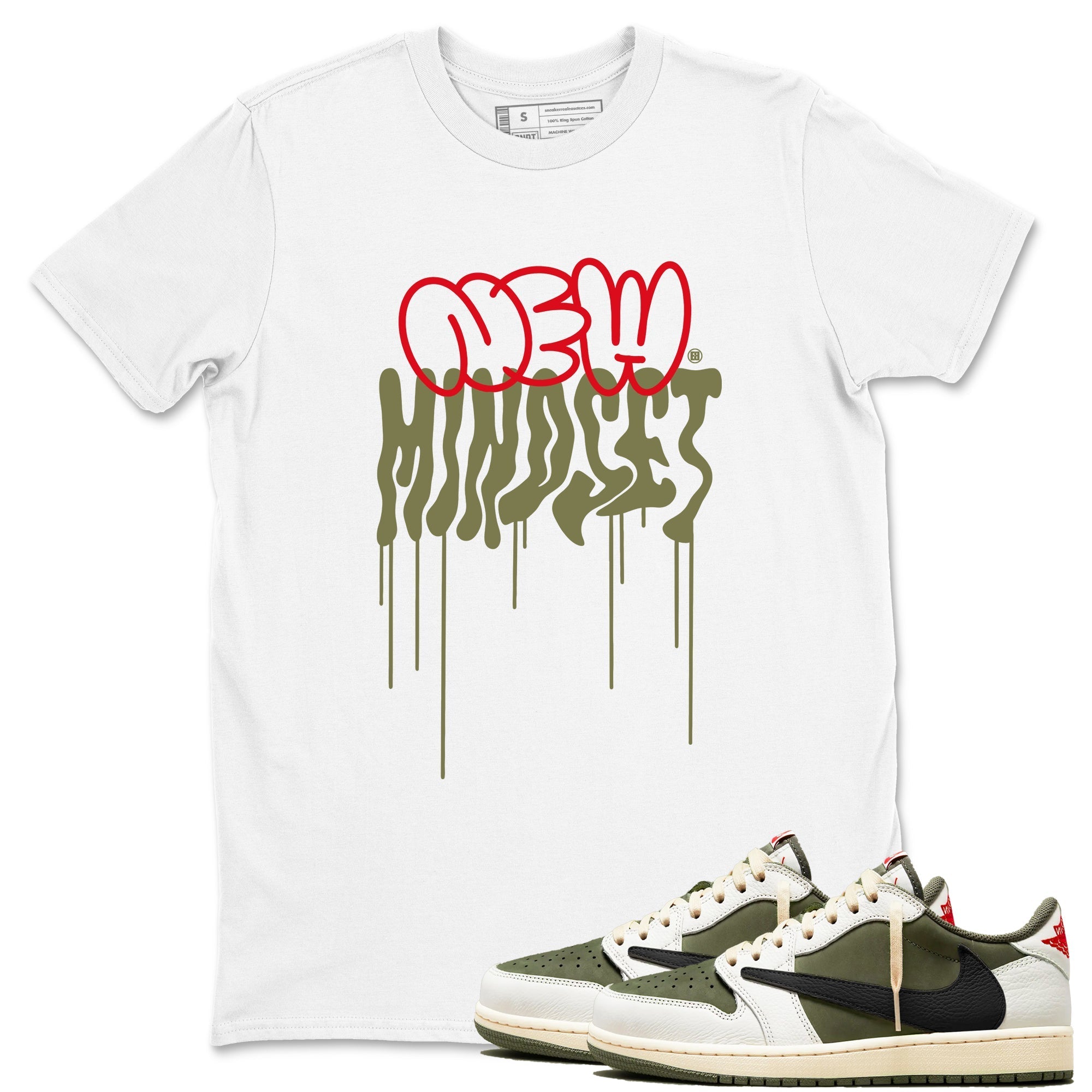 New Mindset snkmatch Tees - Air Jordan 1 Travis Scott Medium Olive