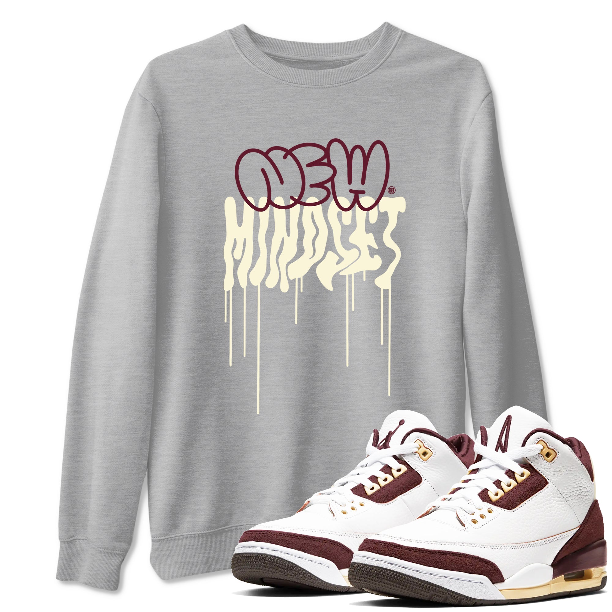 New Mindset snkmatch Tees - Air Jordan 3 A Ma Maniere x Burgundy Crush
