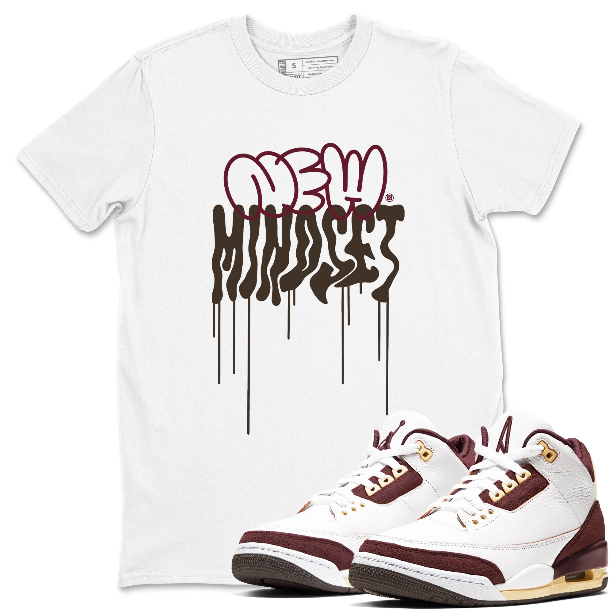 New Mindset snkmatch Tees - Air Jordan 3 A Ma Maniere x Burgundy Crush