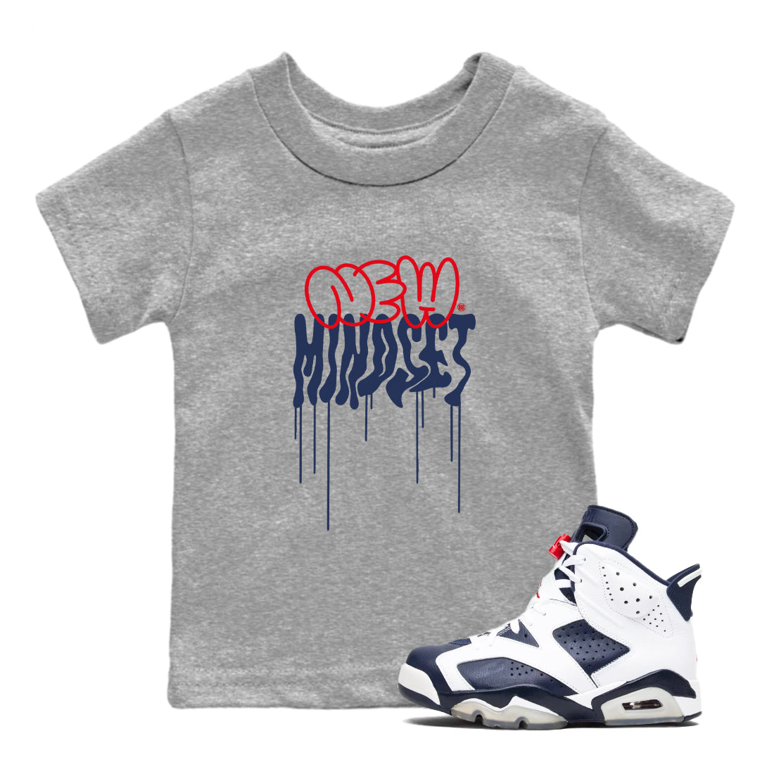 New Mindset snkmatch Tees Kids - Air Jordan 6 White And Midnight Navy