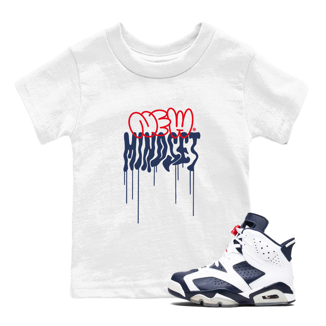 New Mindset snkmatch Tees Kids - Air Jordan 6 White And Midnight Navy