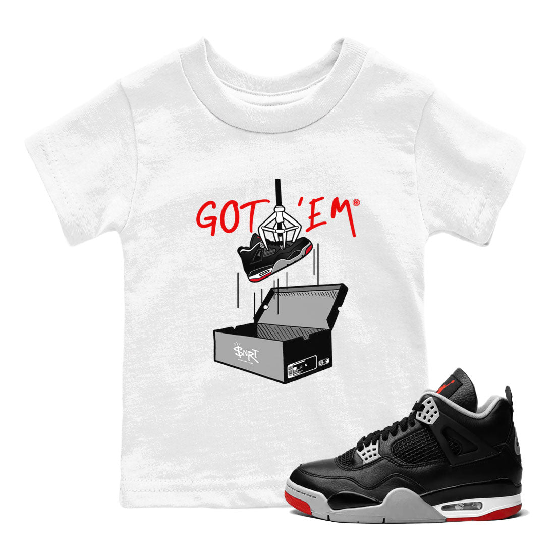 New Treasure Hunter snkmatch Tees Kids - Air Jordan 4 Bred Reimagined