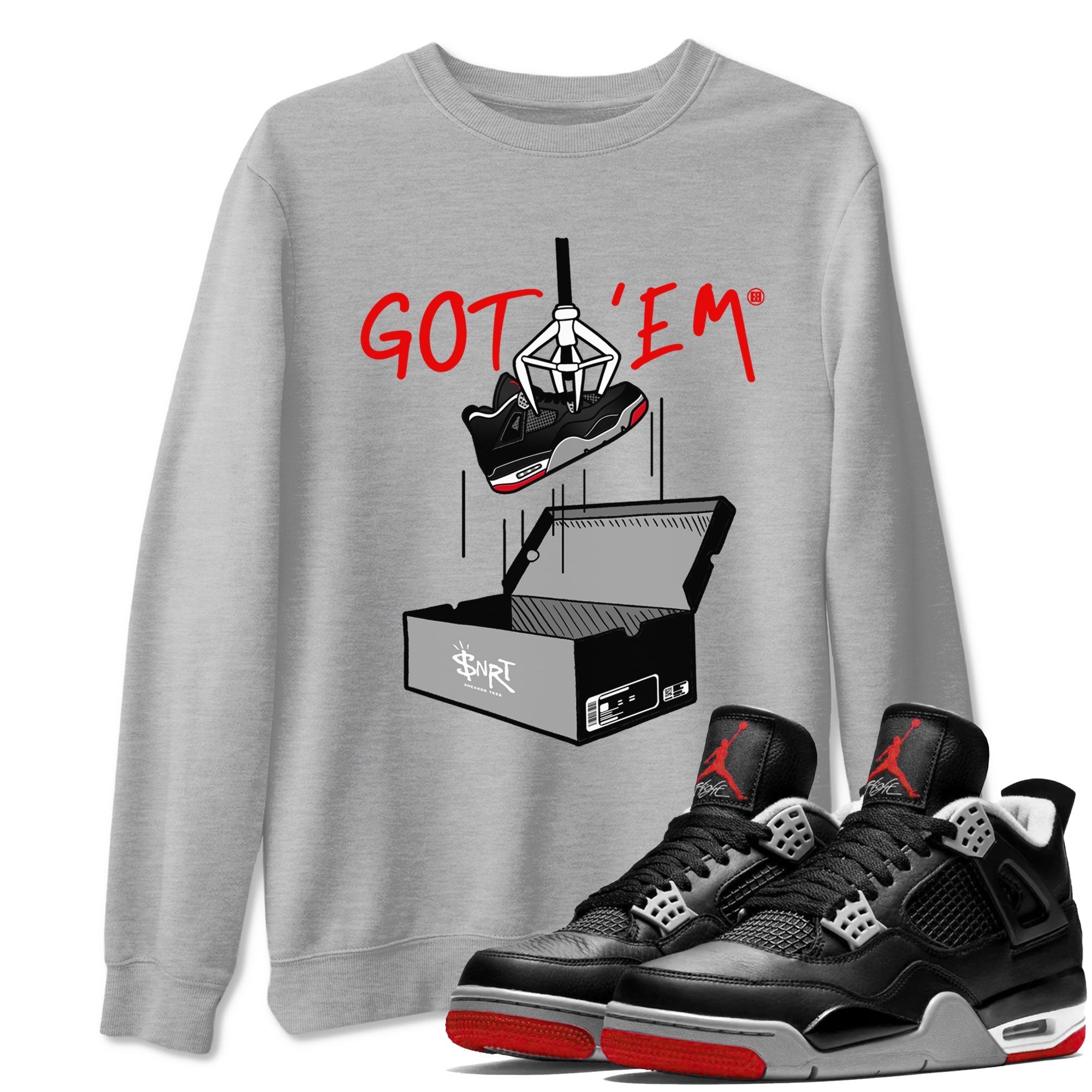 New Treasure Hunter snkmatch Tees - Air Jordan 4 Bred Reimagined