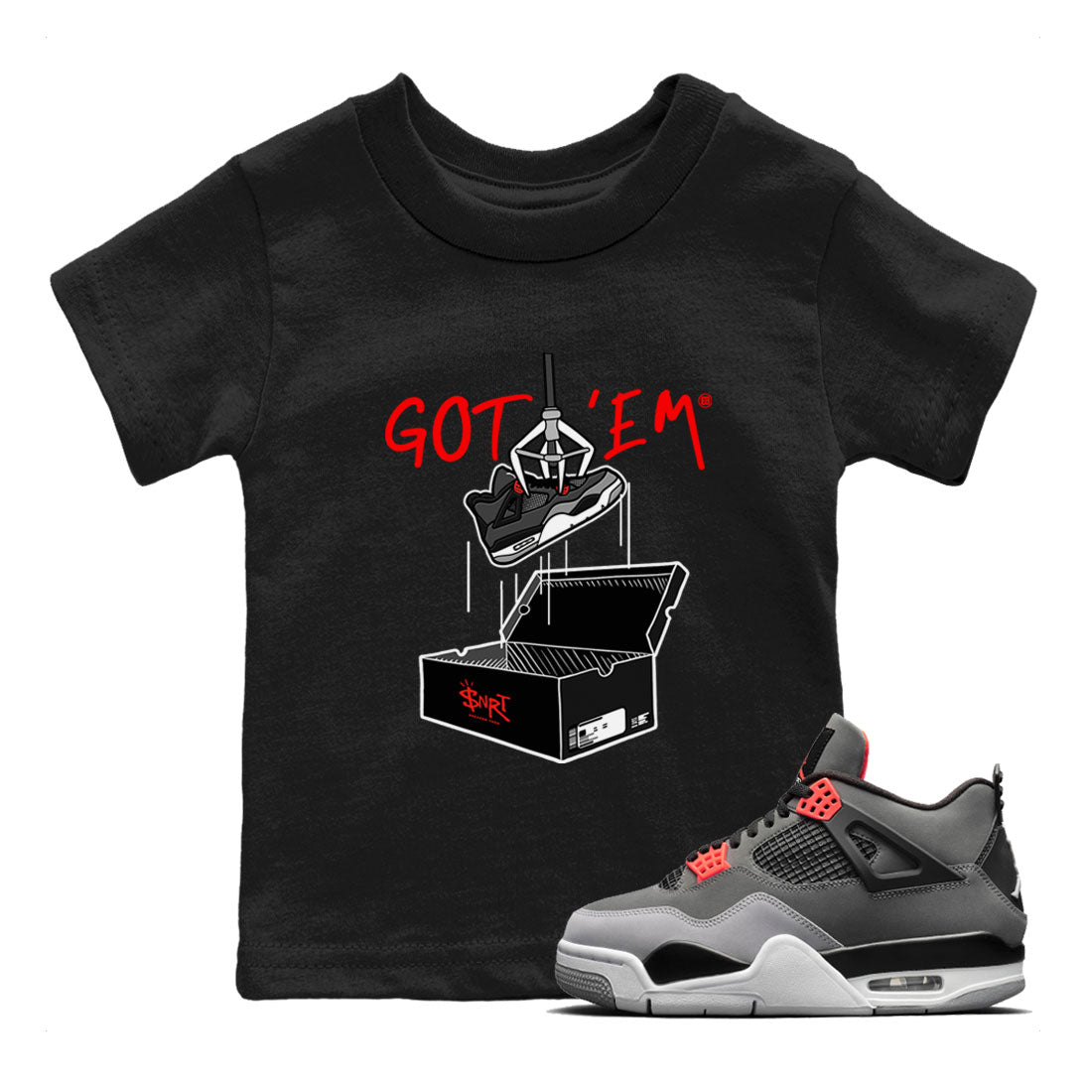 New Treasure Hunter snkmatch Tees Kids - Air Jordan 4 Infrared