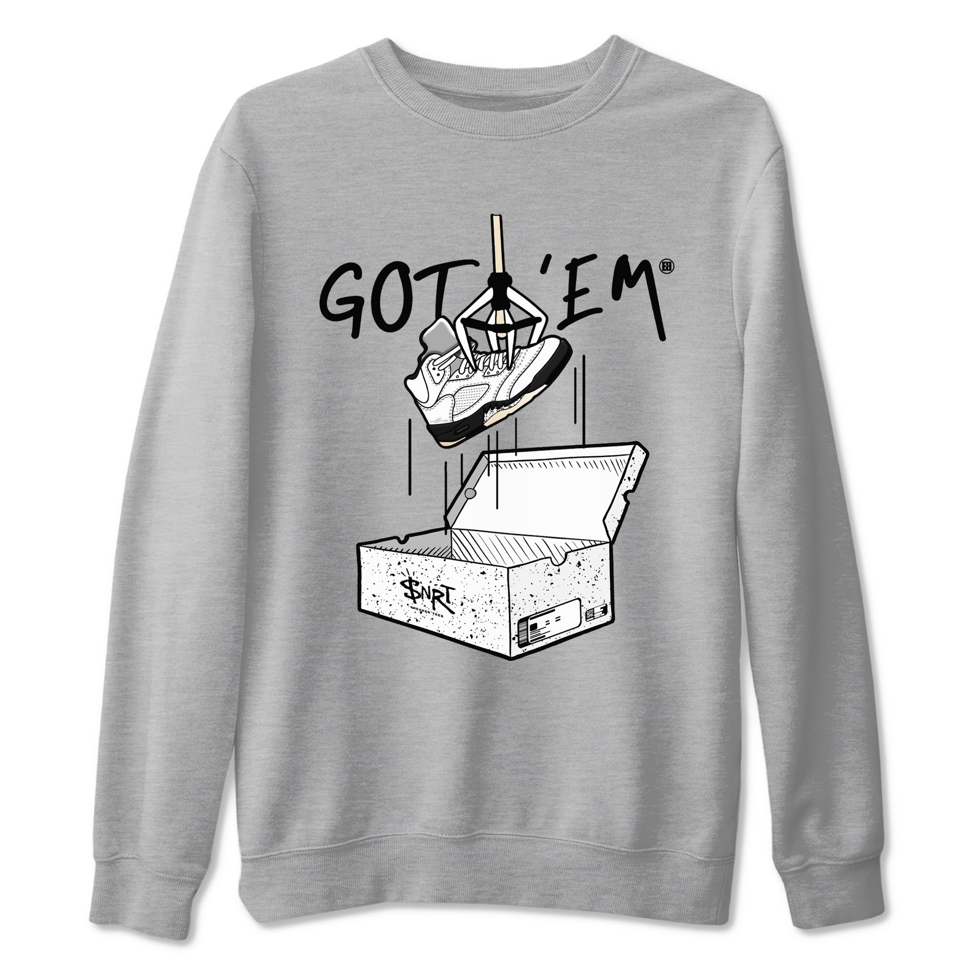 New Treasure Hunter snkmatch Tees - Air Jordan 5 White Black