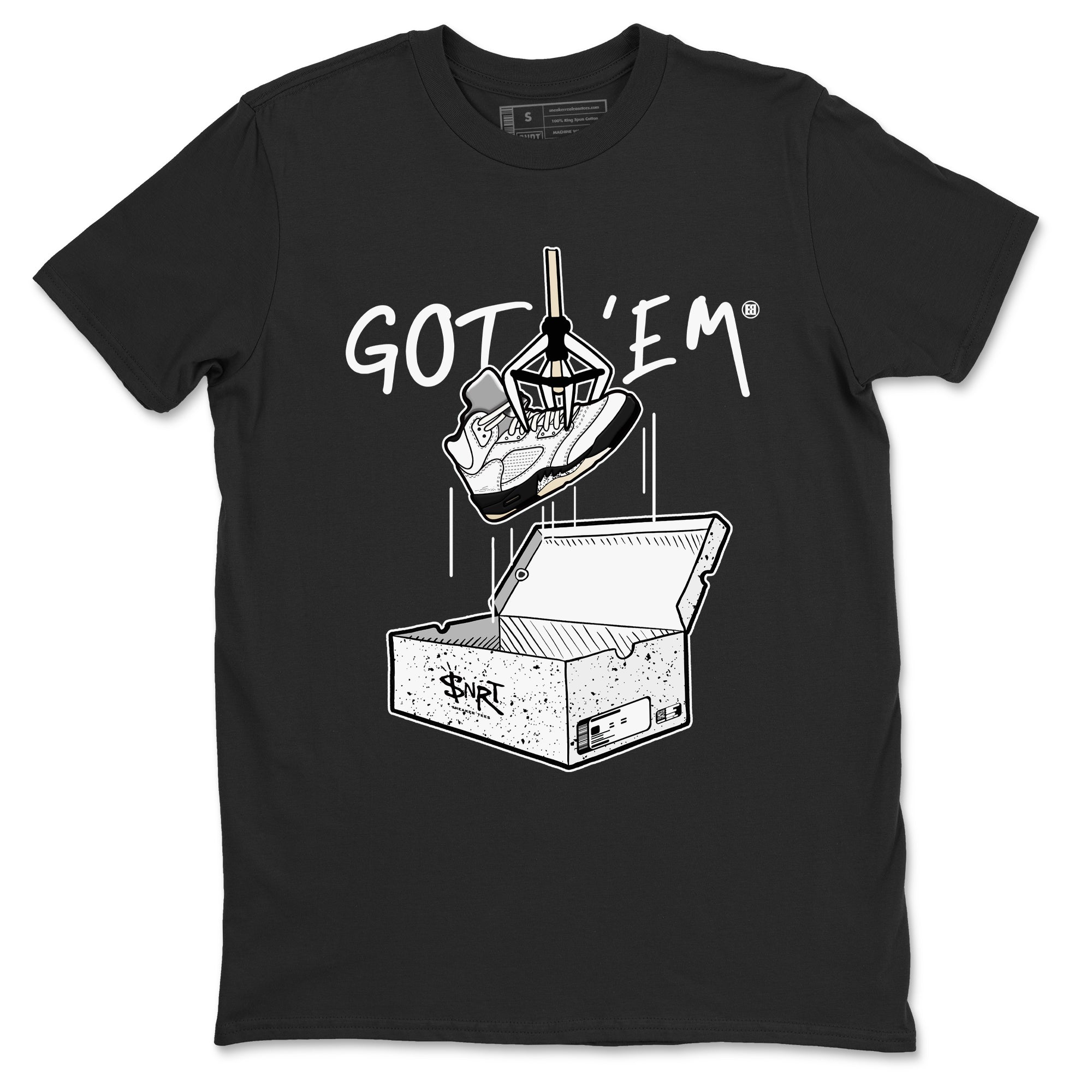 New Treasure Hunter snkmatch Tees - Air Jordan 5 White Black