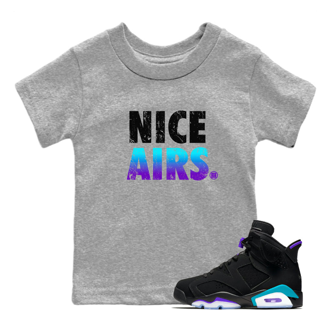 Nice Airs snkmatch Tee Kids - Air Jordan 6 Aqua