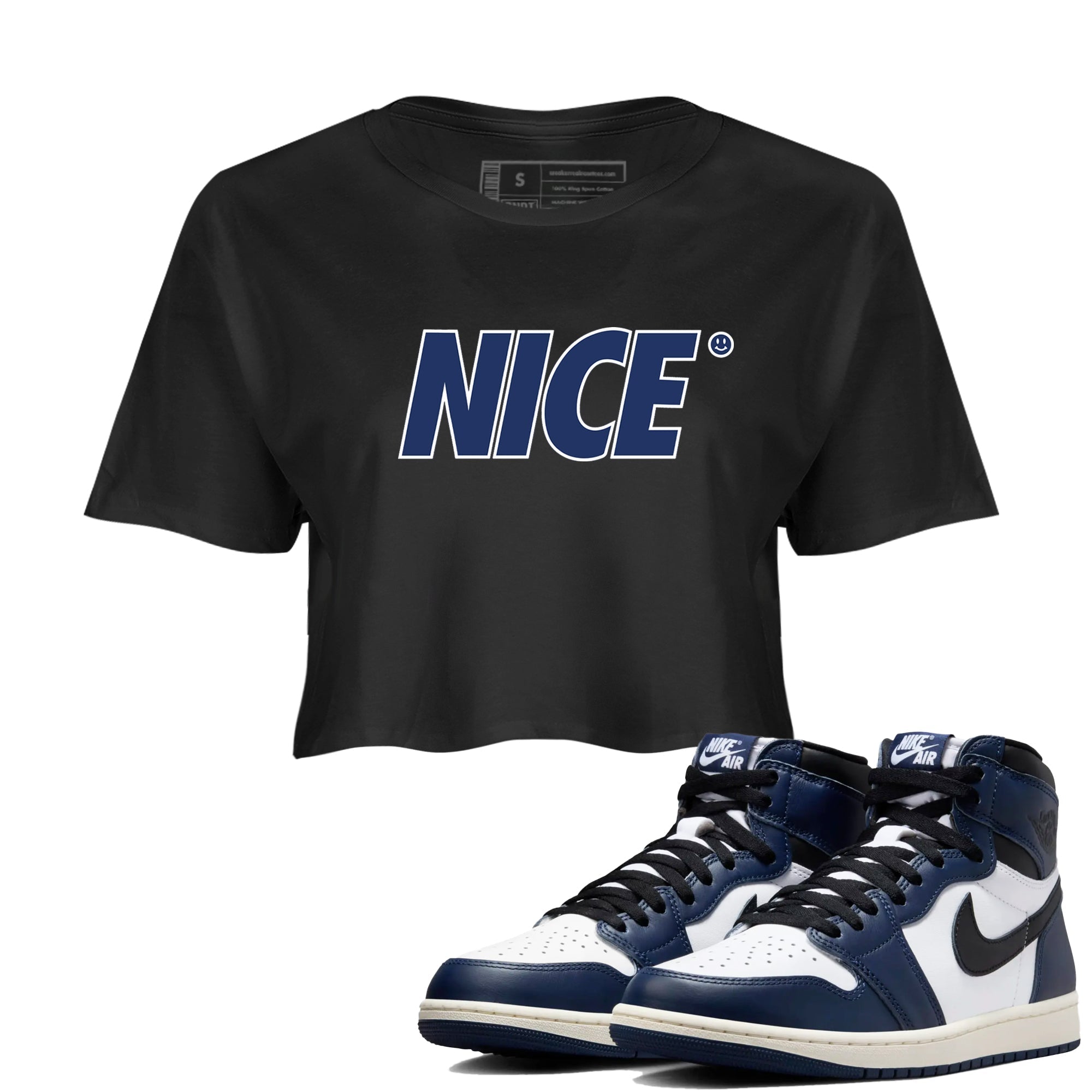 Nice Smile snkmatch Women's Top - Air Jordan 1 Midnight Navy