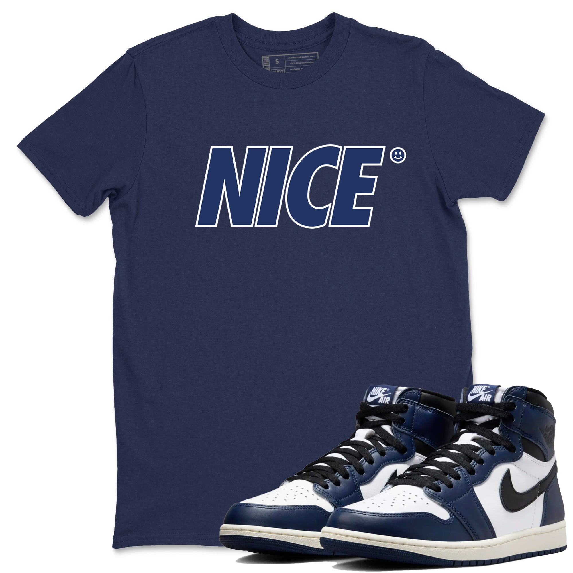 Nice Smile snkmatch Tees - Air Jordan 1 Midnight Navy