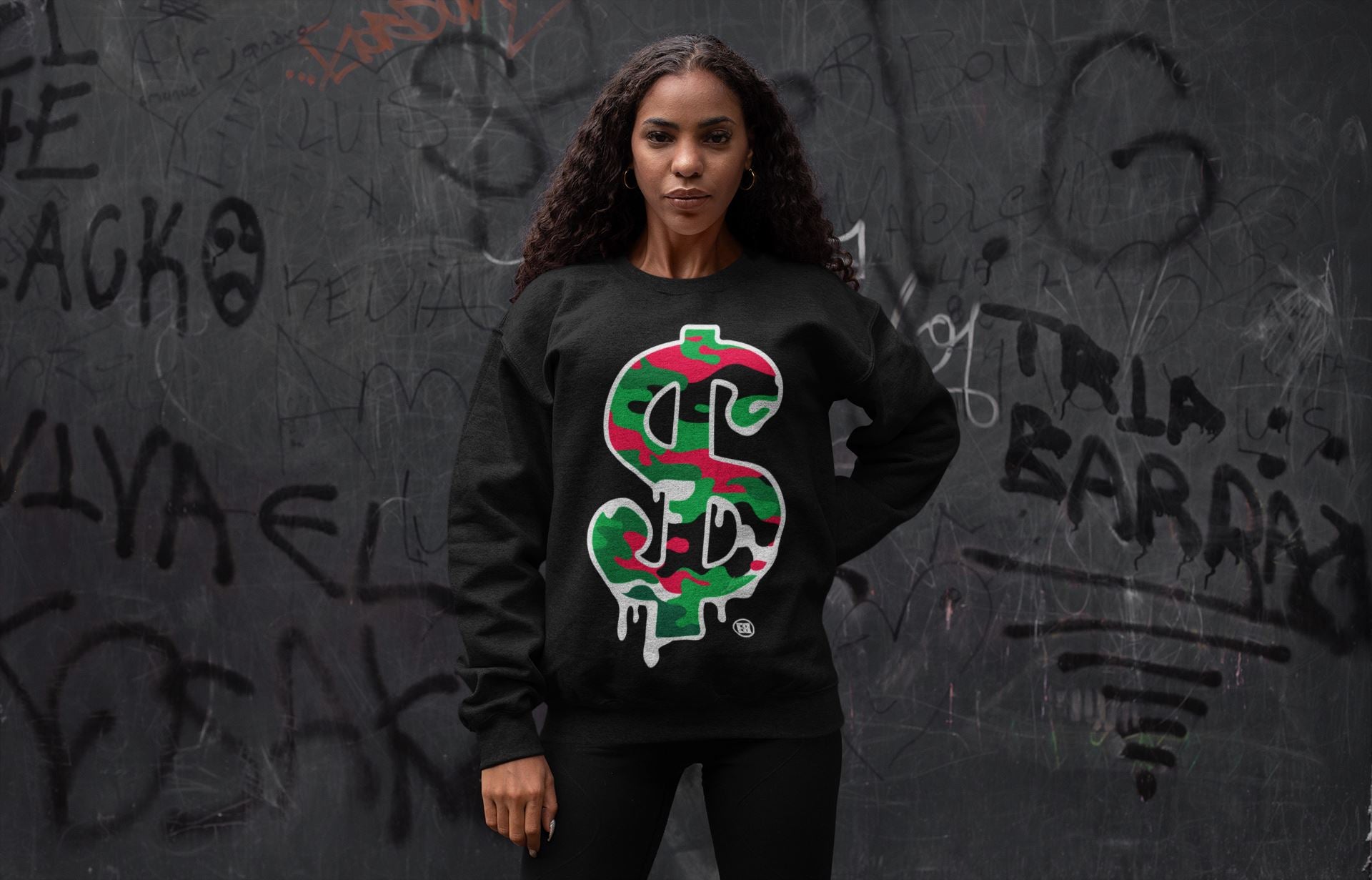 Dollar Camo Unisex Tops - Air Jordan 1 Lucky Green