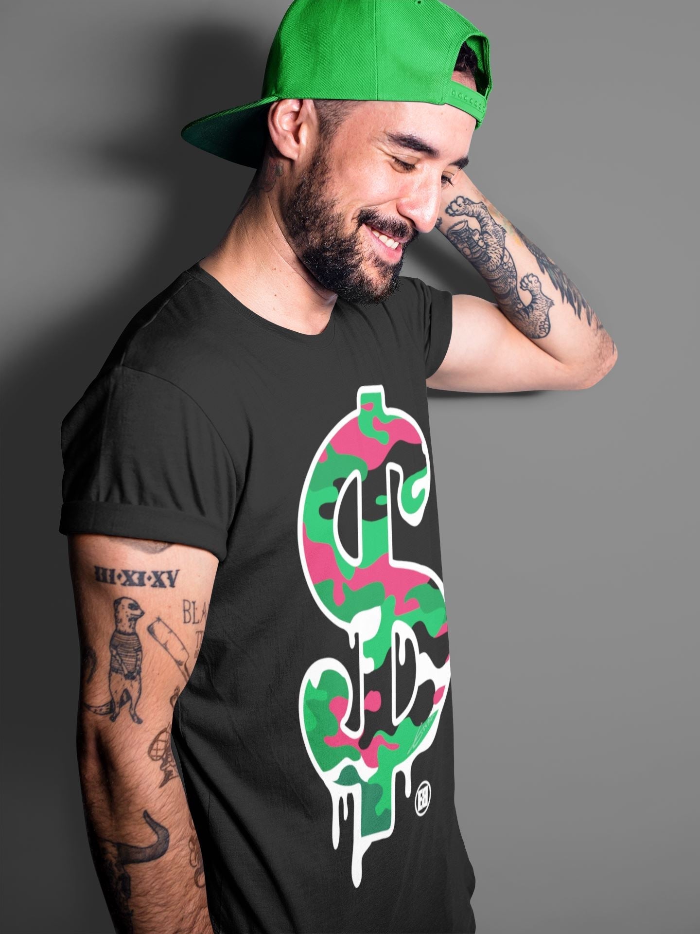 Dollar Camo Unisex Tops - Air Jordan 1 Lucky Green