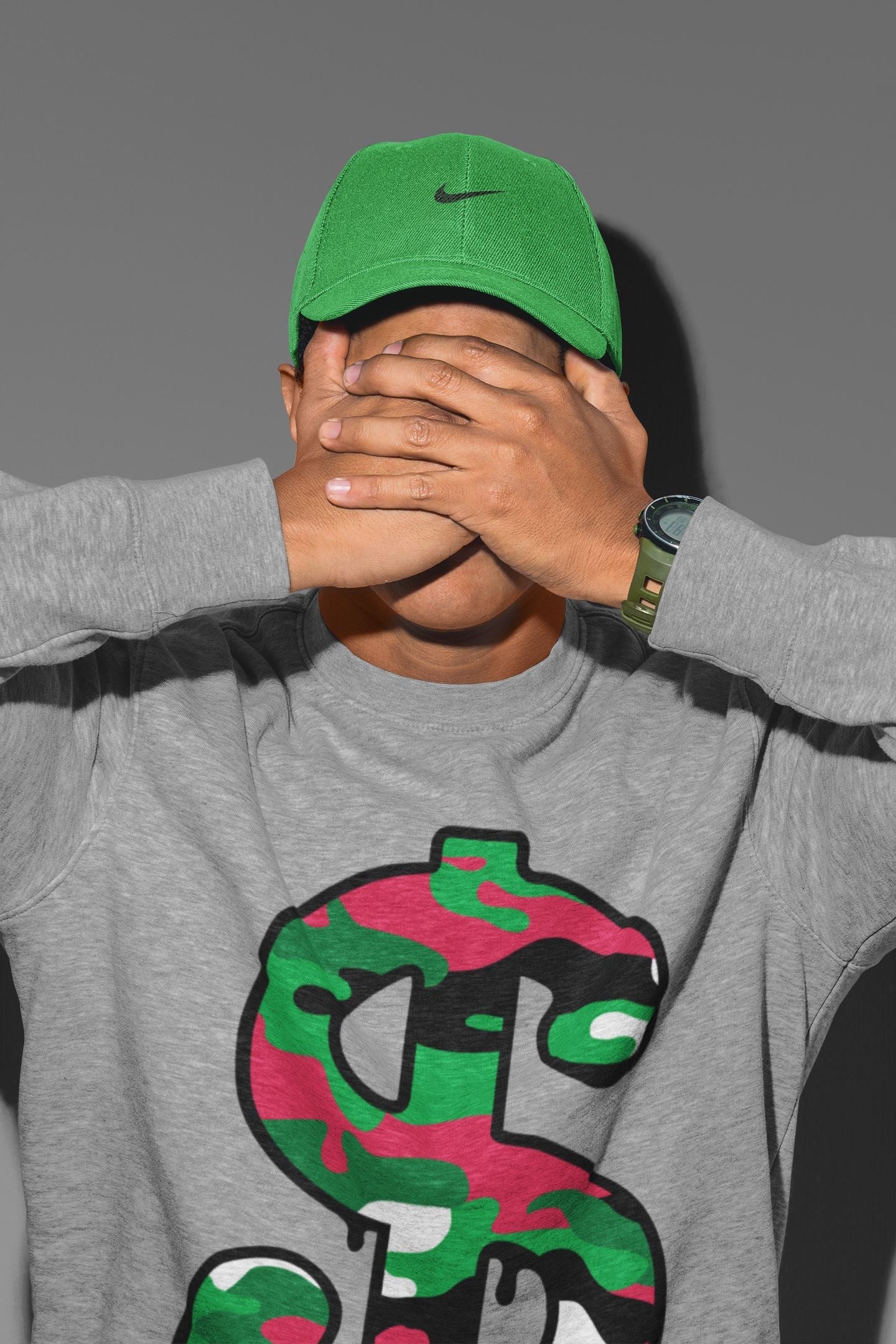 Dollar Camo Unisex Tops - Air Jordan 1 Lucky Green