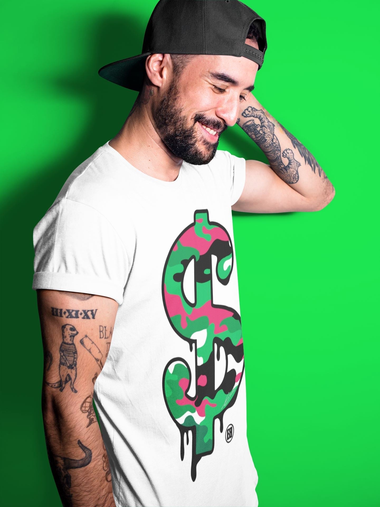 Dollar Camo Unisex Tops - Air Jordan 1 Lucky Green